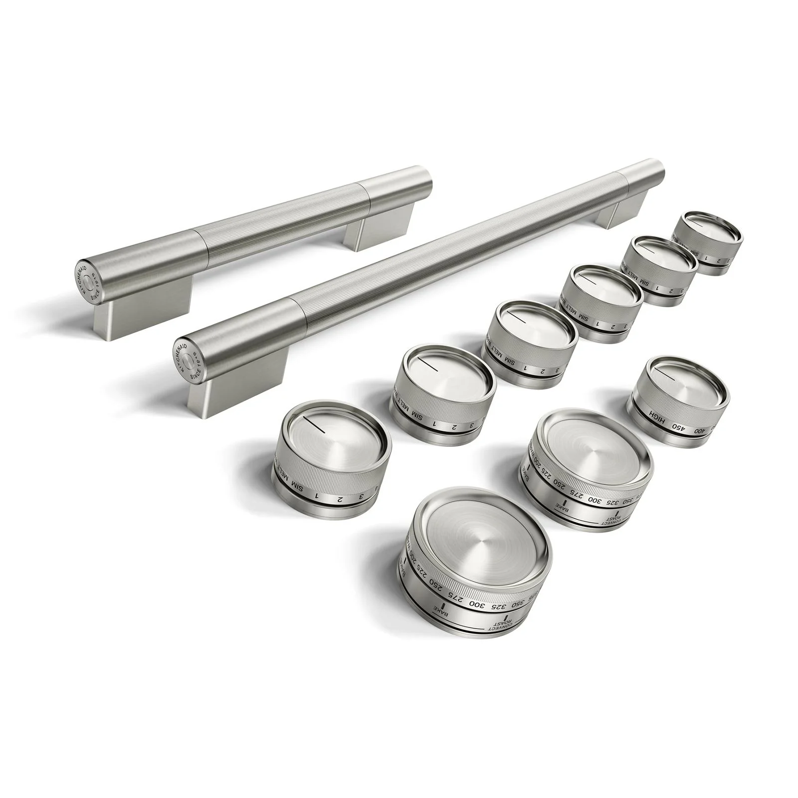 KitchenAid Stainless Steel Handle and Knob Hardware Accessory Kit for 48" Commercial-Style Induction Range - W11774744