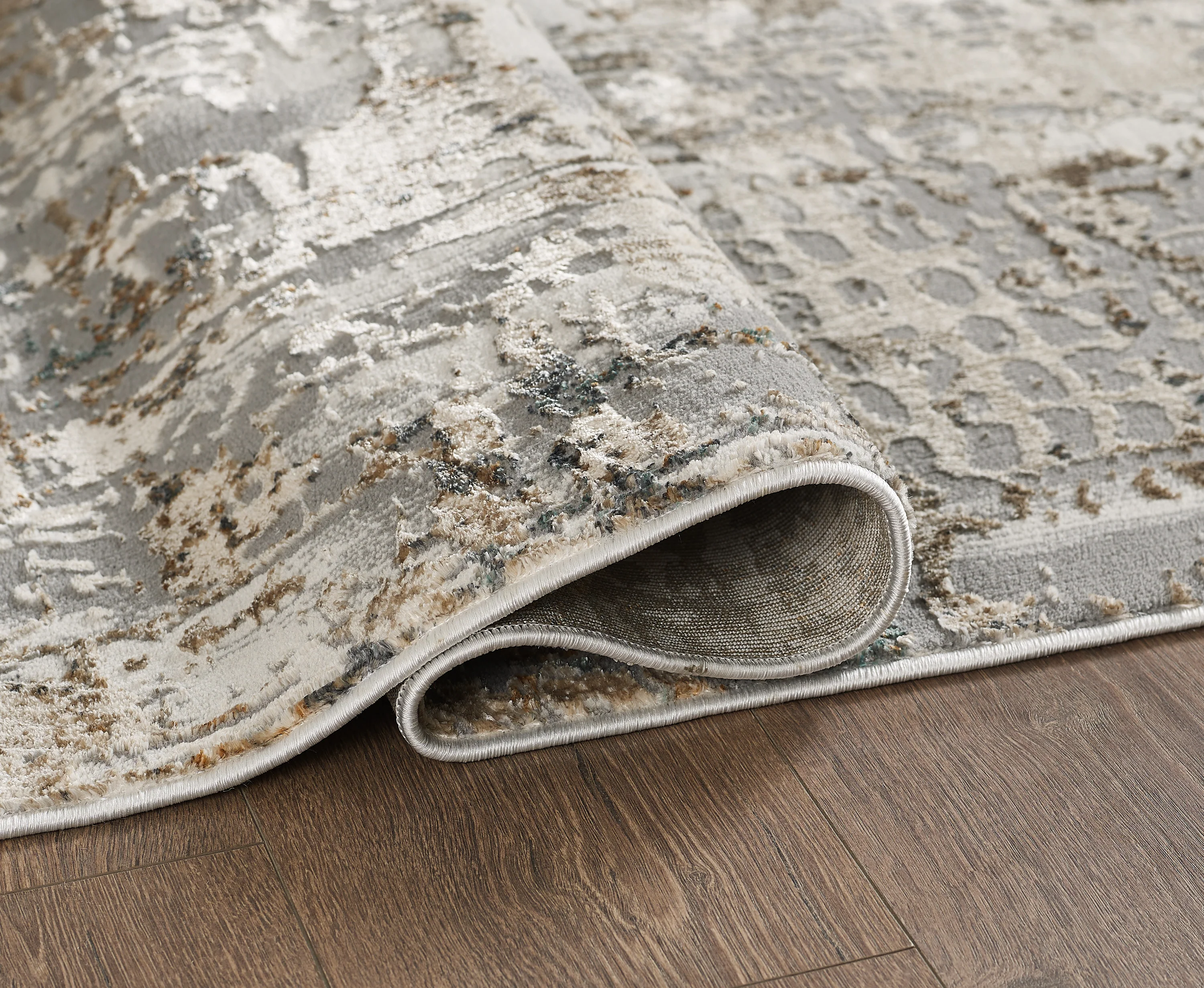 L2 Decor Emojy Area Rug 7' x 10' - Dark Grey, Cream - Image 3
