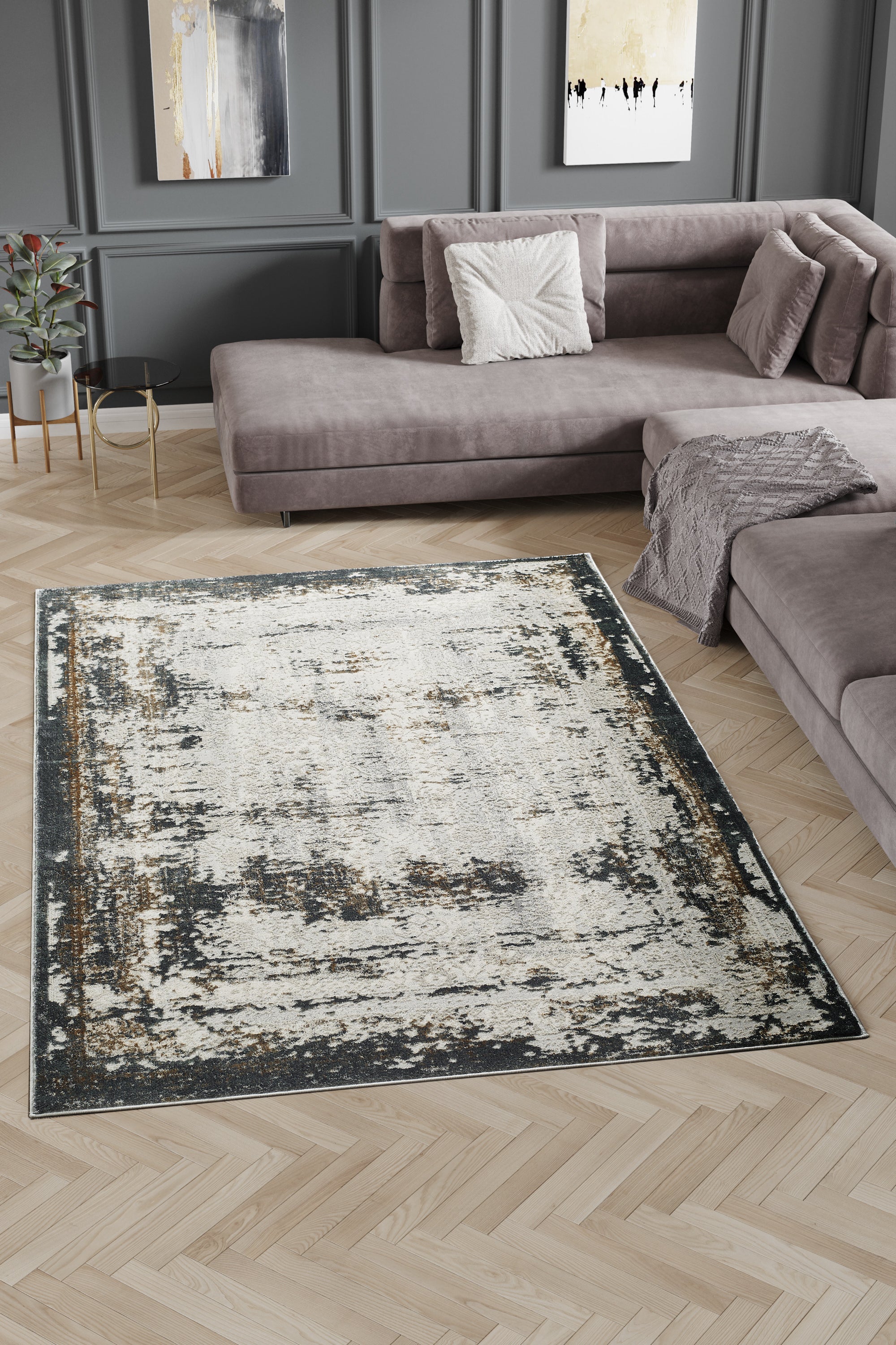 L2 Decor Emojy Area Rug 8' x 11' - Cream, Grey - Image 2