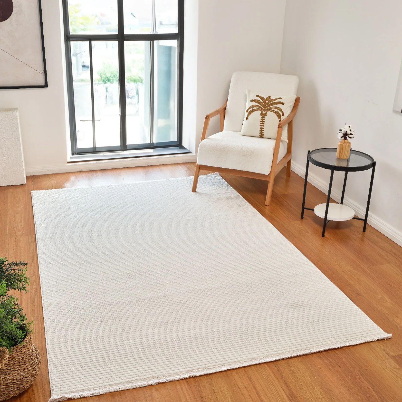 L2 Decor Karizma Area Rug 8' x 11' with Underpad - Cream - Image 2