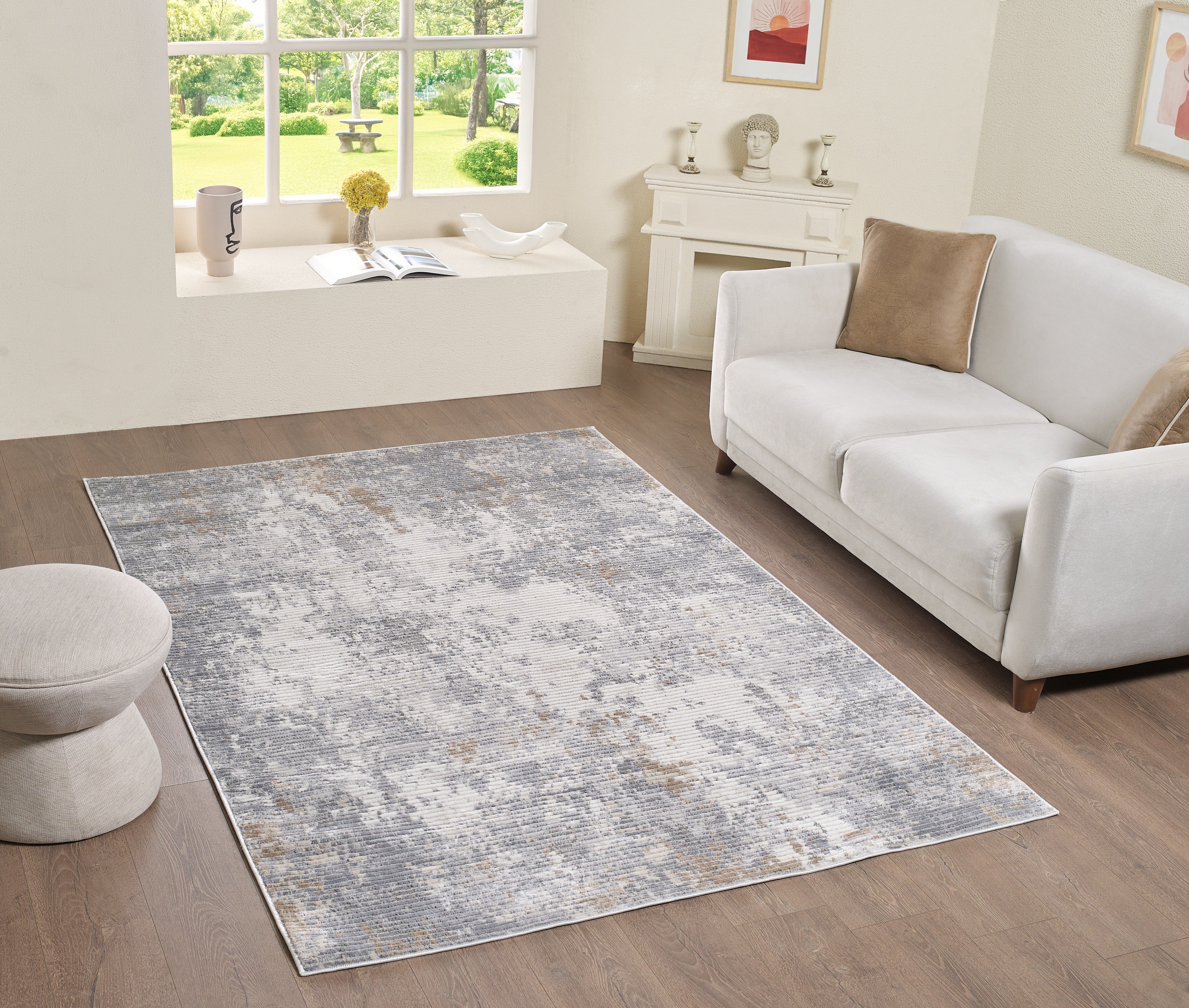 L2 Decor Symphony Area Rug 5' x 8' with Underpad - Grey - Image 2