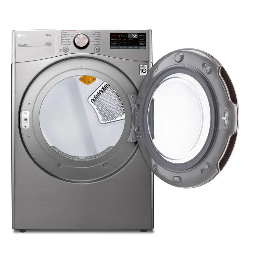 LG Graphite Steel Front Load Electric Steam Dryer with Built-In AI (7.4 Cu.Ft) - DLEX3850V - Image 2