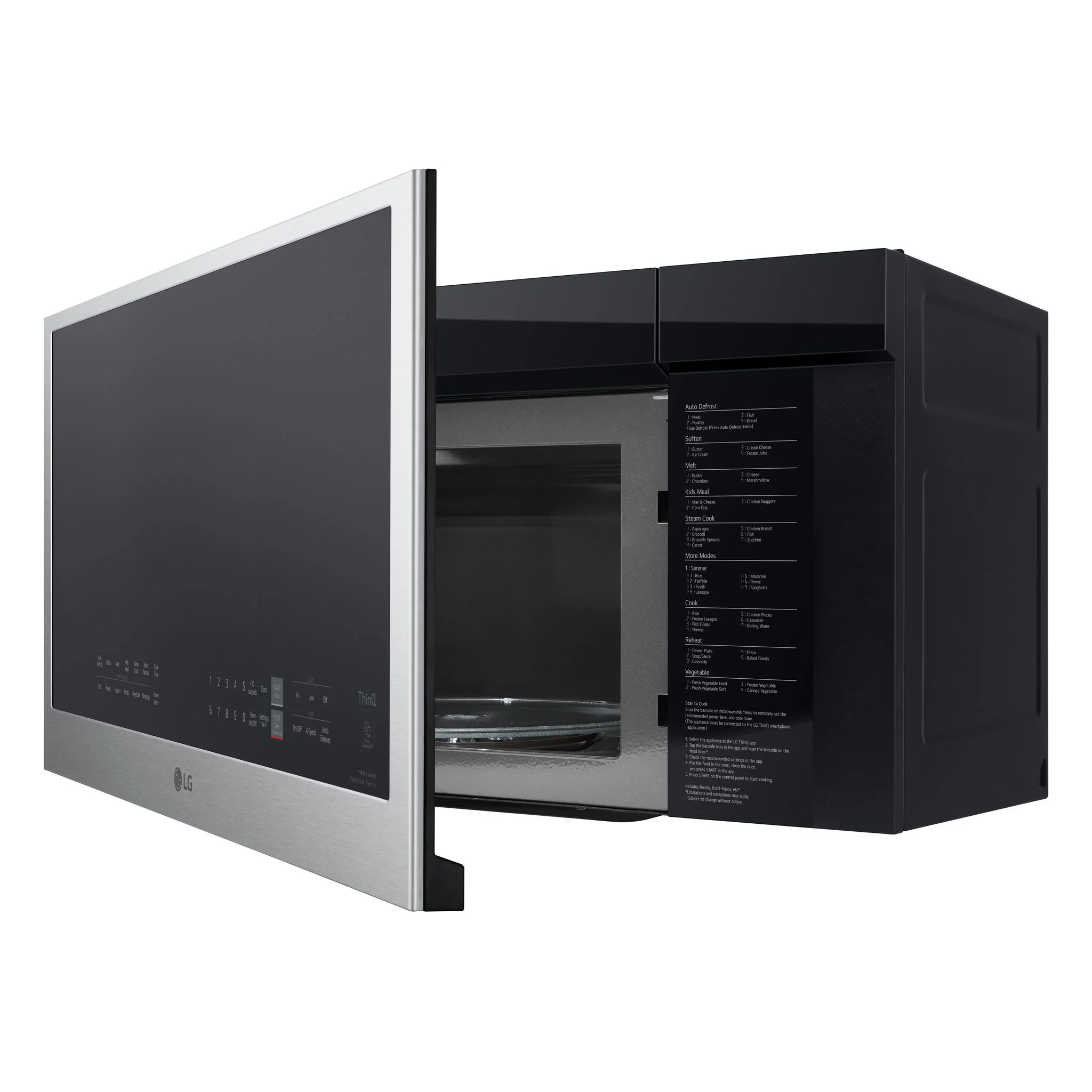 LG Smudge Resistant Stainless Steel Smart Wi-Fi Enabled Over-the-Range Microwave with EasyClean® (2.0 cu. ft.) - MVEL2033F - Image 3