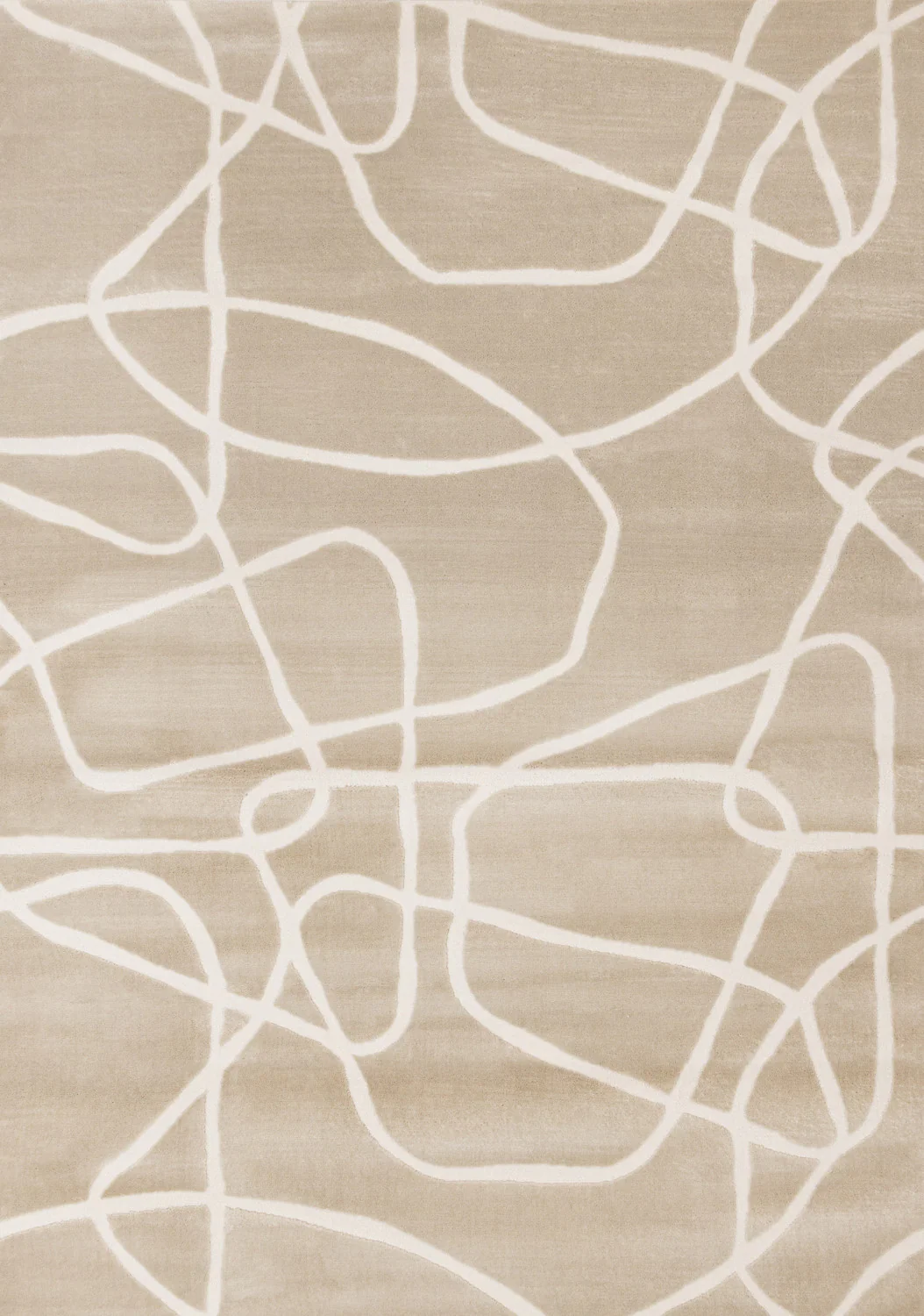 Logan Contemporary Swirls Area Rug - 5' X 8' - Beige/Cream