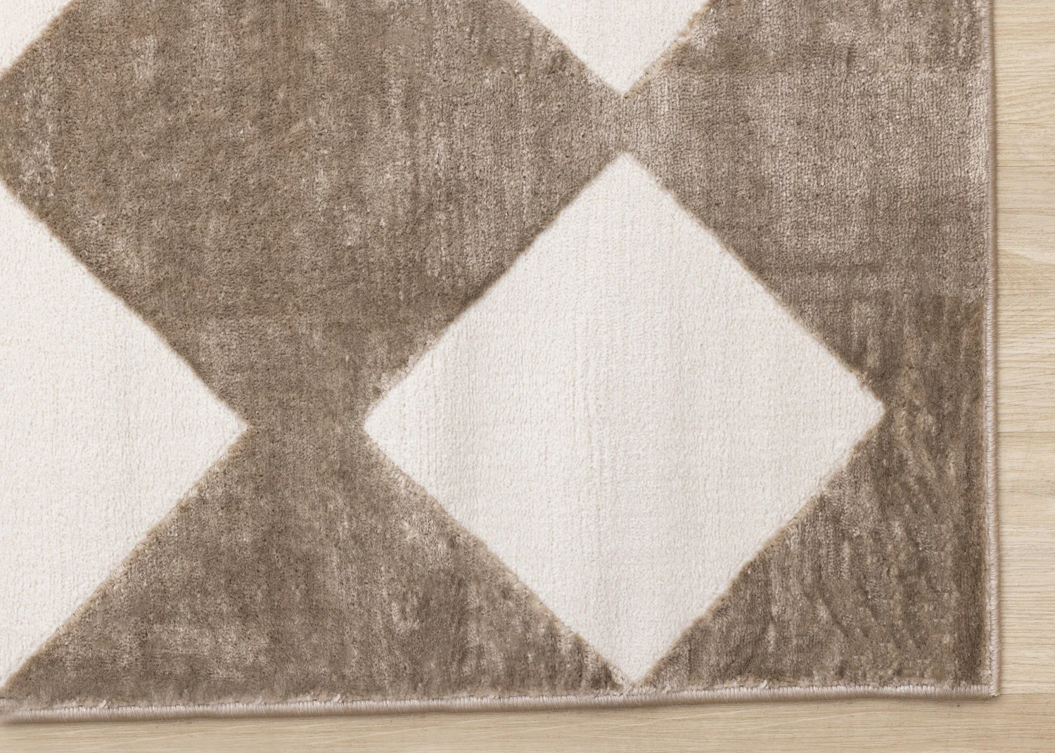 Logan Modern Diamonds Area Rug - 7' X 10' - Brown/Cream - Image 6