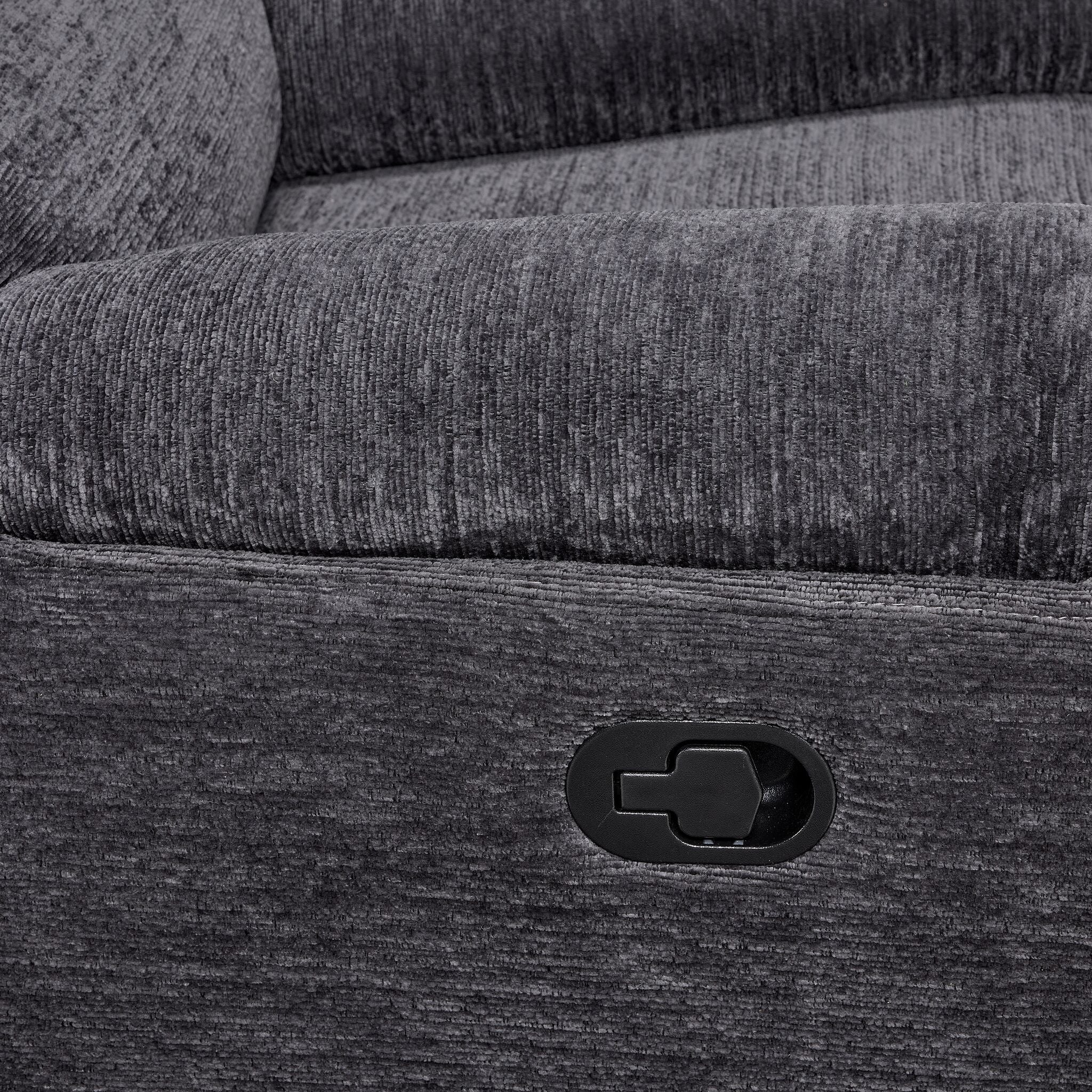 Lucie Reclining Sofa and Recliner Set - Charcoal - Image 4