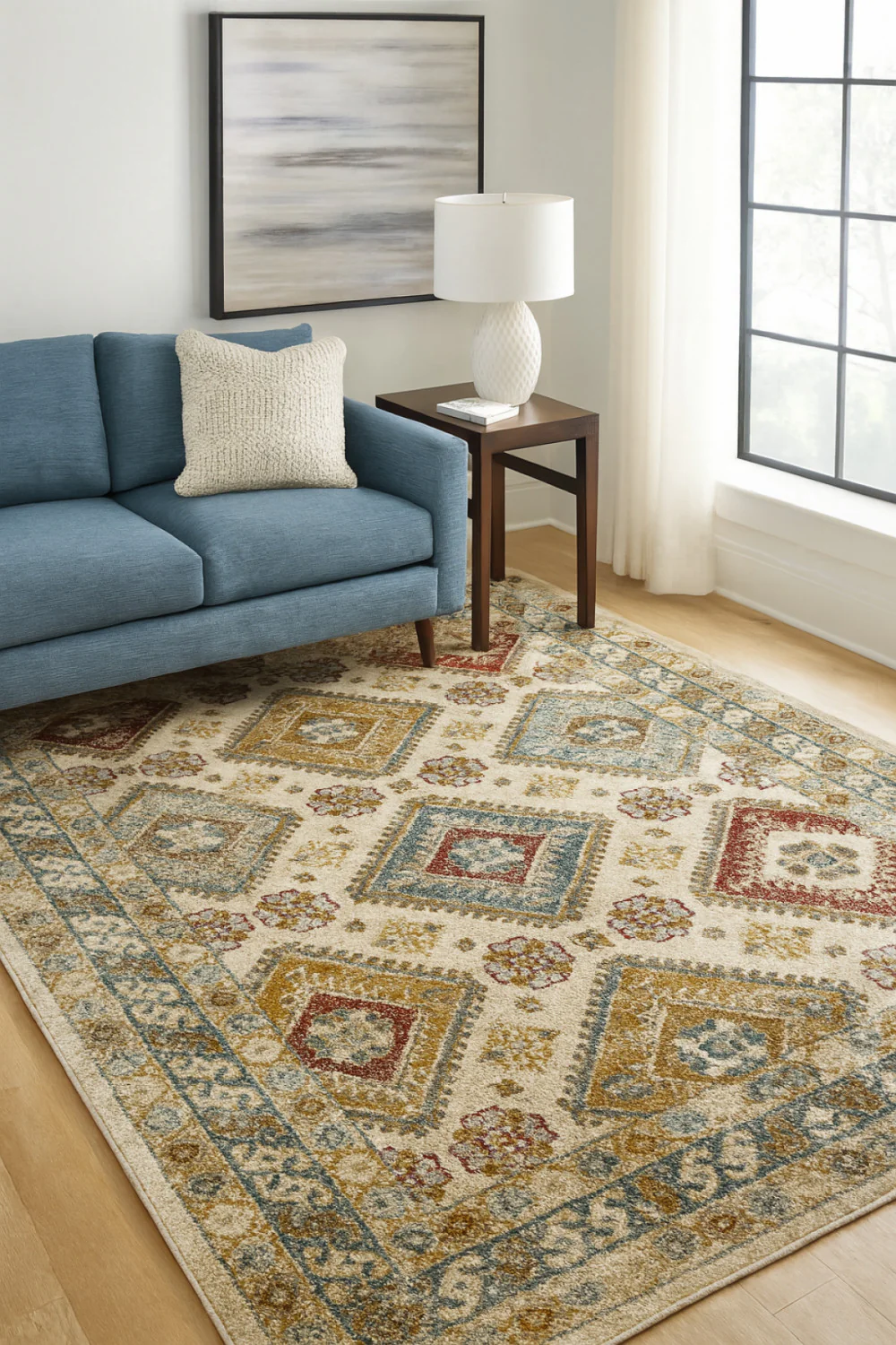 Maisha 7' X 9' Area Rug - Cream/Grey/Taupe - Image 2
