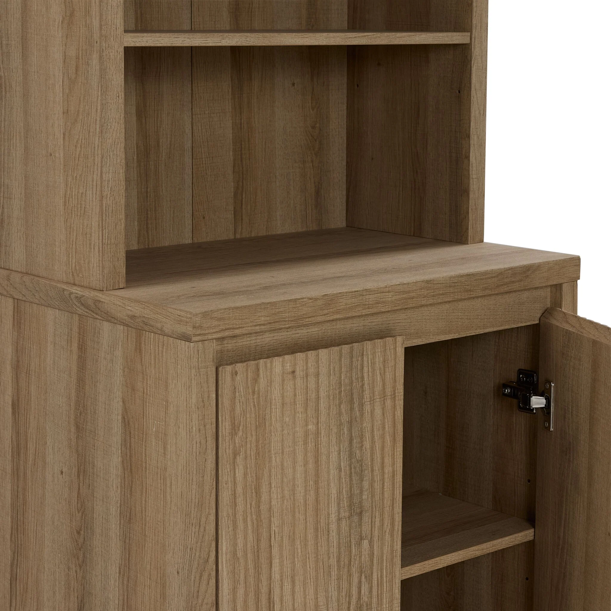 Malina Fluted Bookcase - Light Natural Oak - Image 4