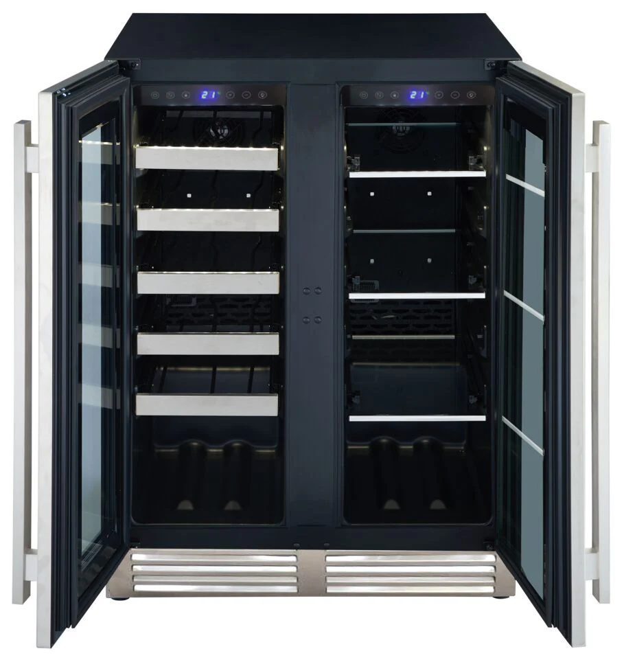 Marathon 24" Black Steel French Door Dual Zone Beverage Cooler (5.0 cu. ft.) - MBWC56-FDBLS-1 - Image 2