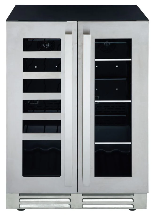 Marathon 24" Stainless Steel French Door Dual Zone Beverage Cooler (5.0 cu. ft.) - MBWC56-FDSS-1