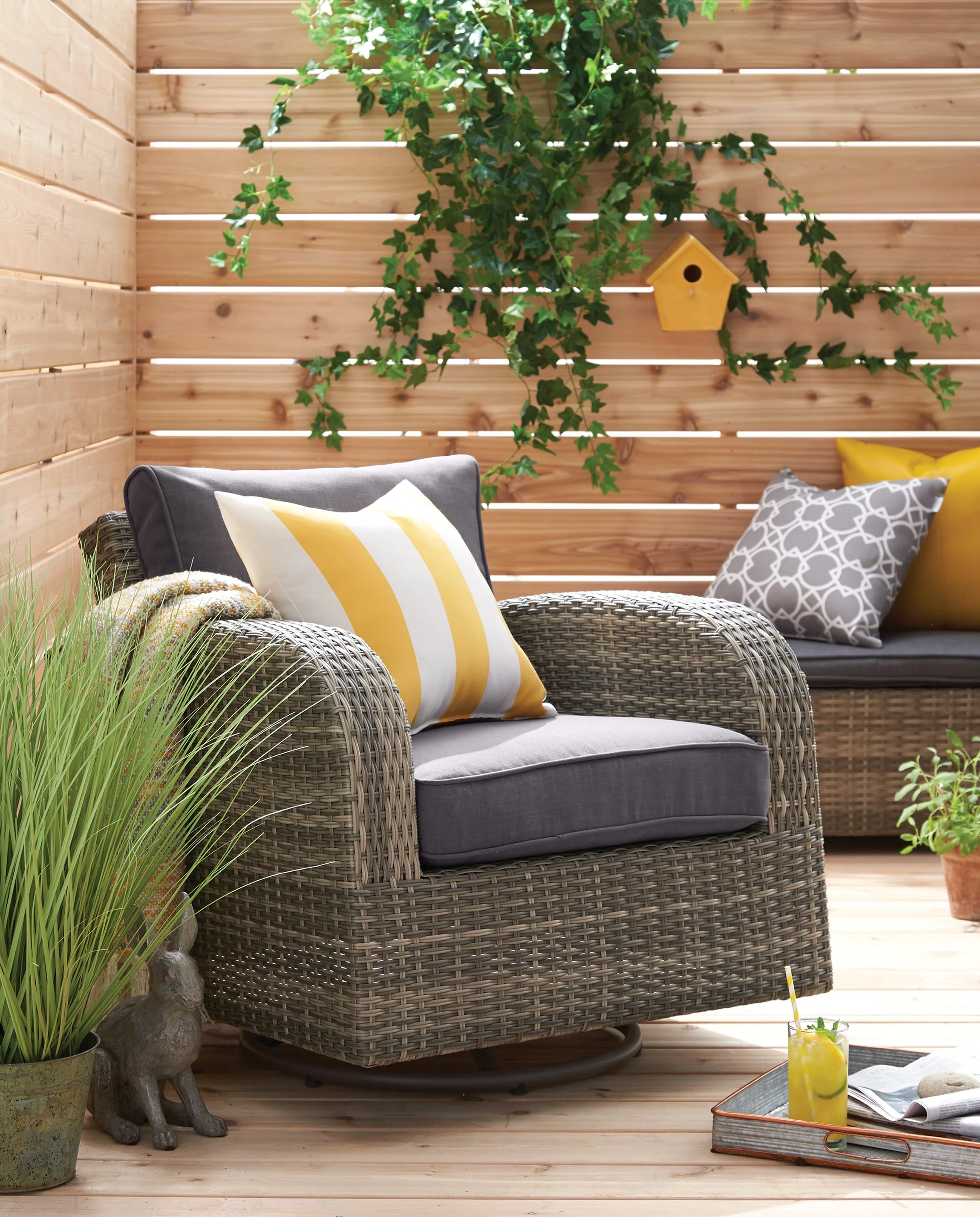Marco Outdoor Swivel Chair - Grey - Image 2