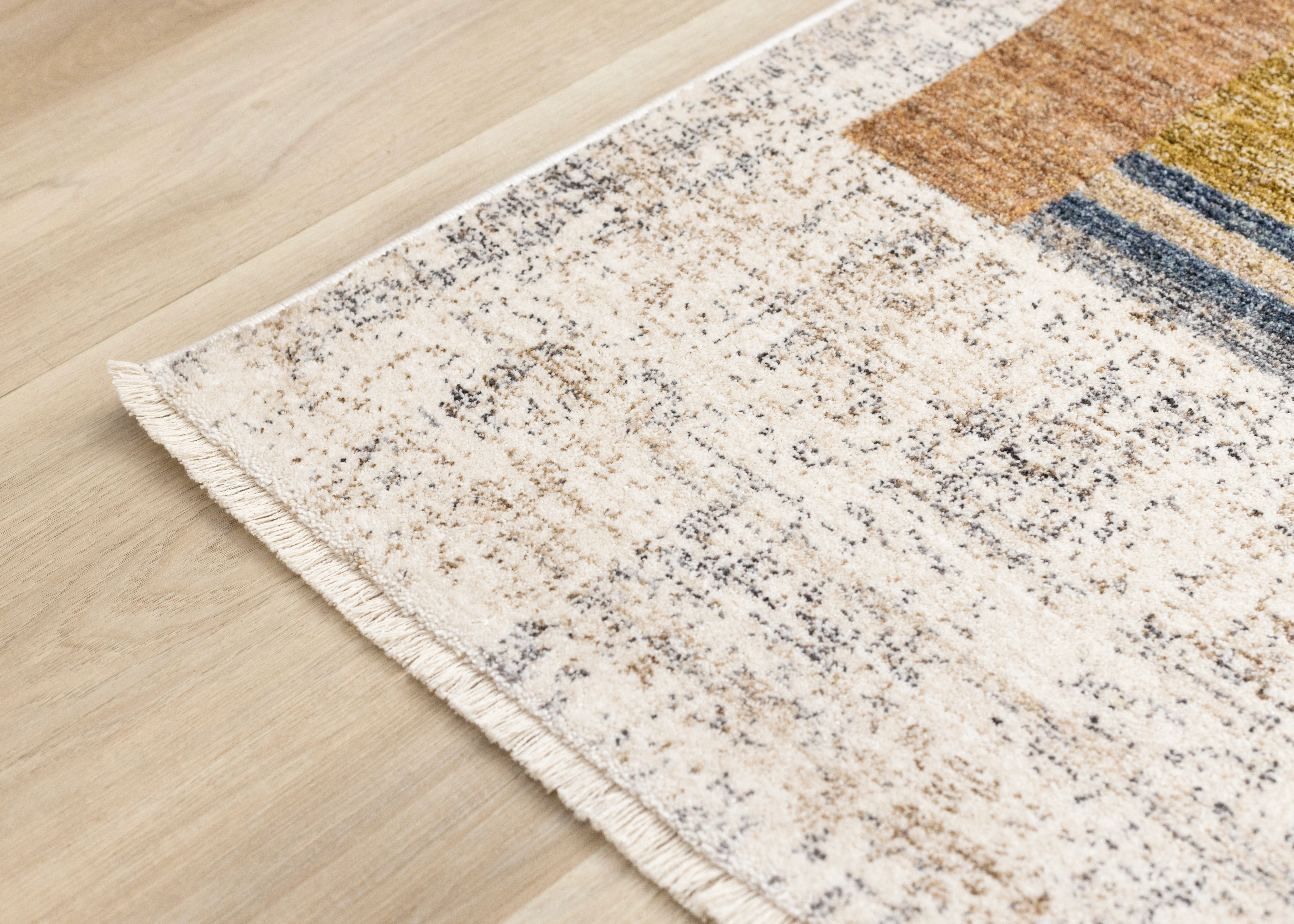 Muse 7'10" x 10'2" Layered Geometric Design Area Rug - Blue, Red, Orange - Image 4