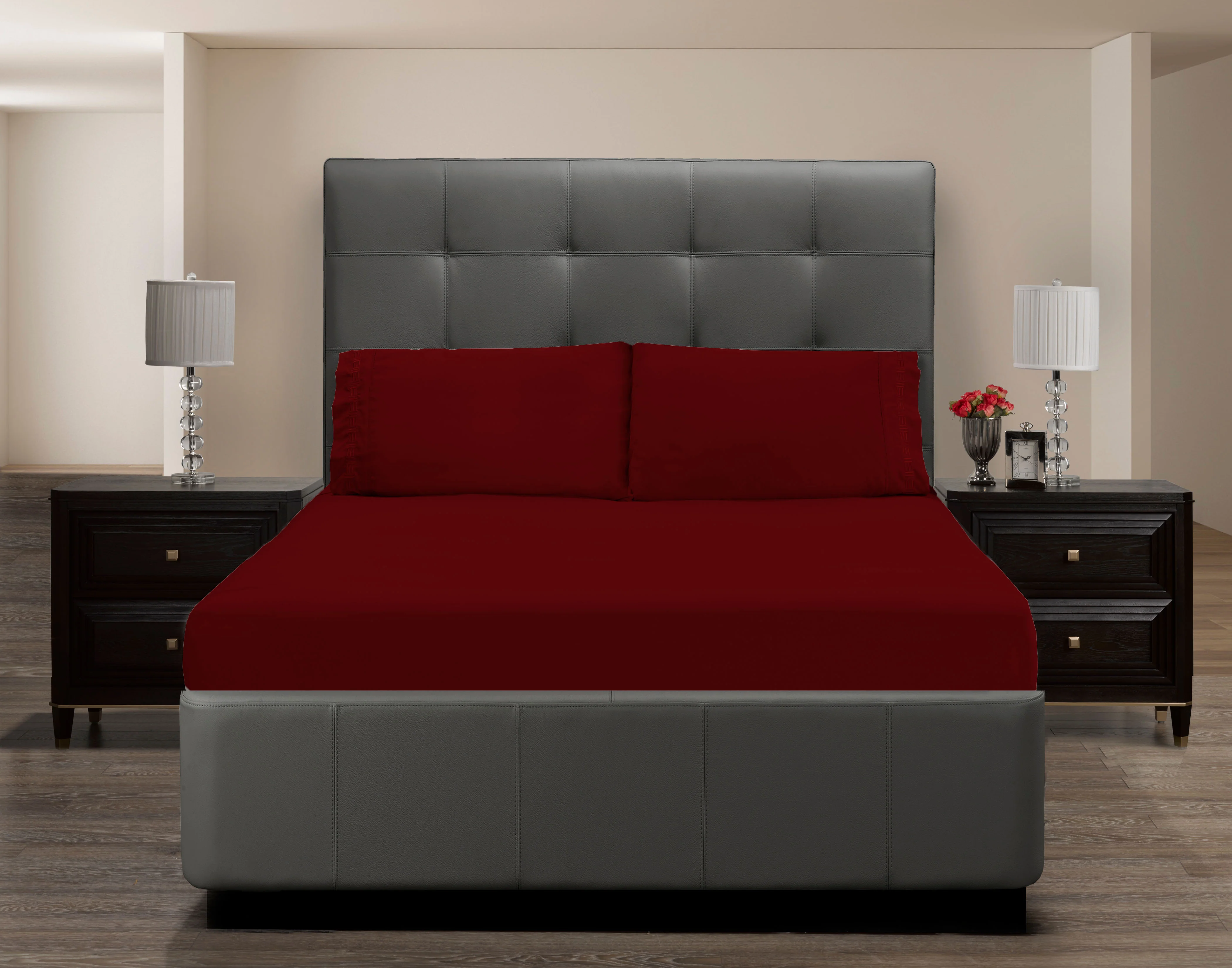Nilus Queen Sheet Set - Red - Image 6