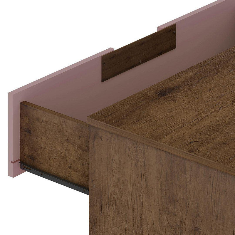 Nuuk 5-Drawer Dresser and 3-Drawer Dresser Set - Nature/Rose Pink - Image 4