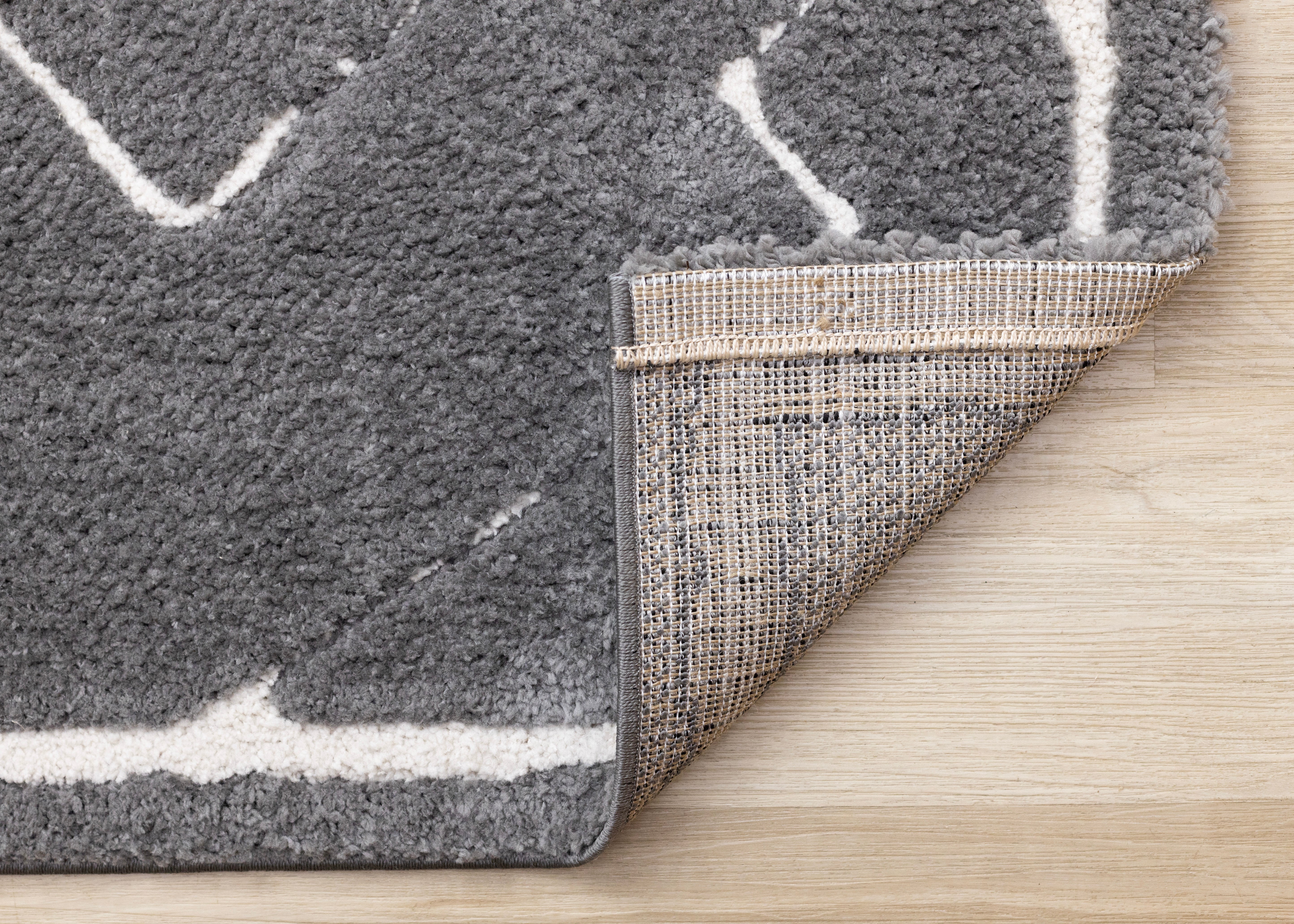 Obsidian 5'3" x 7'7" Broken Lattice Area Rug - Grey, White - Image 3