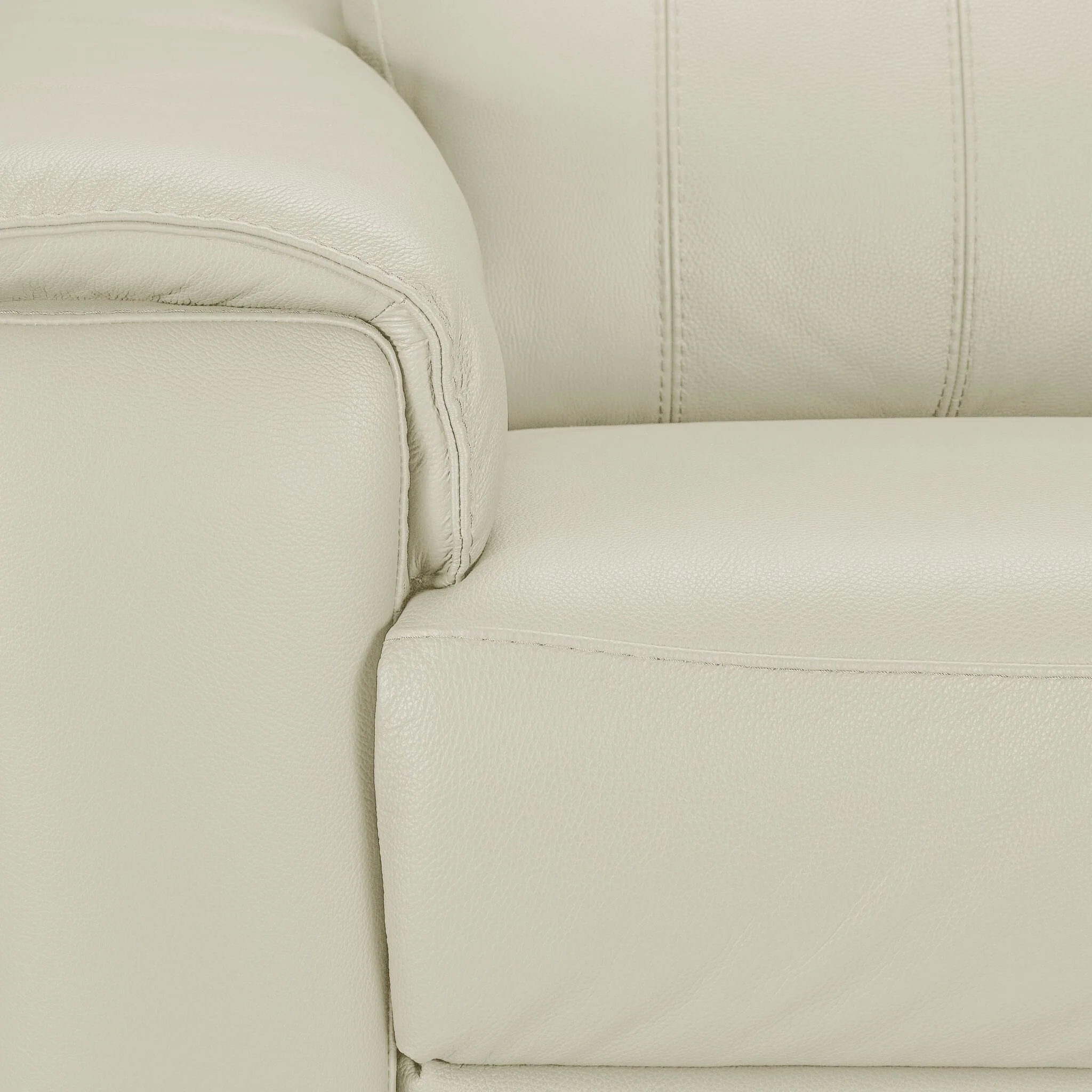 Orlando-Ray Leather Loveseat - White - Image 4