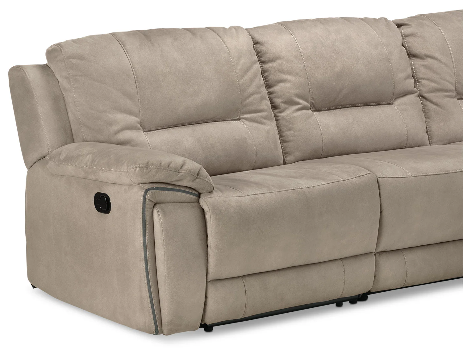 Pasadena 3-Piece Reclining Sofa with Right-Facing Chaise - Light Grey - Image 2