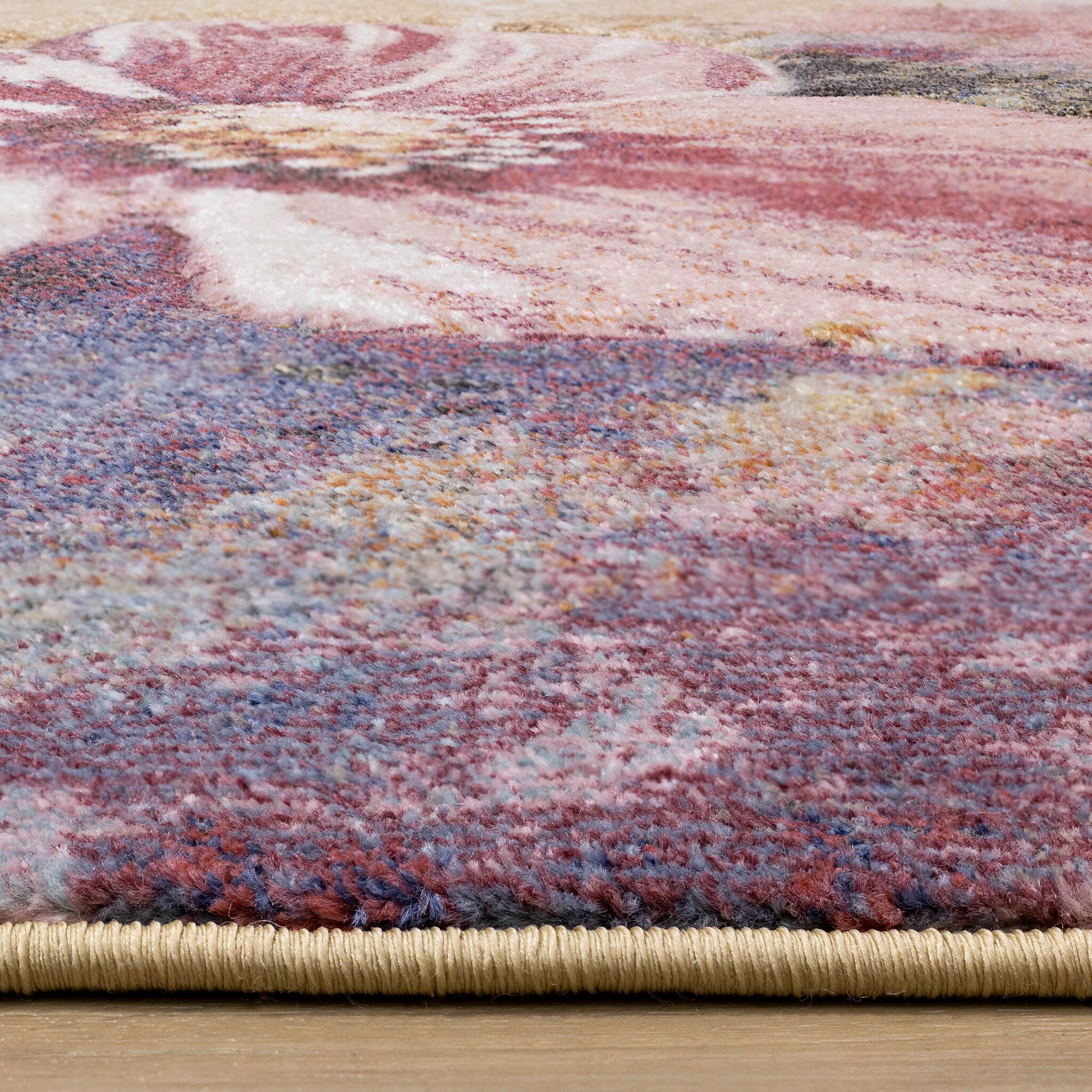 Petal Dreams 7'10" x 10'6" Poppy Design Area Rug - Pink, Blue, White - Image 7