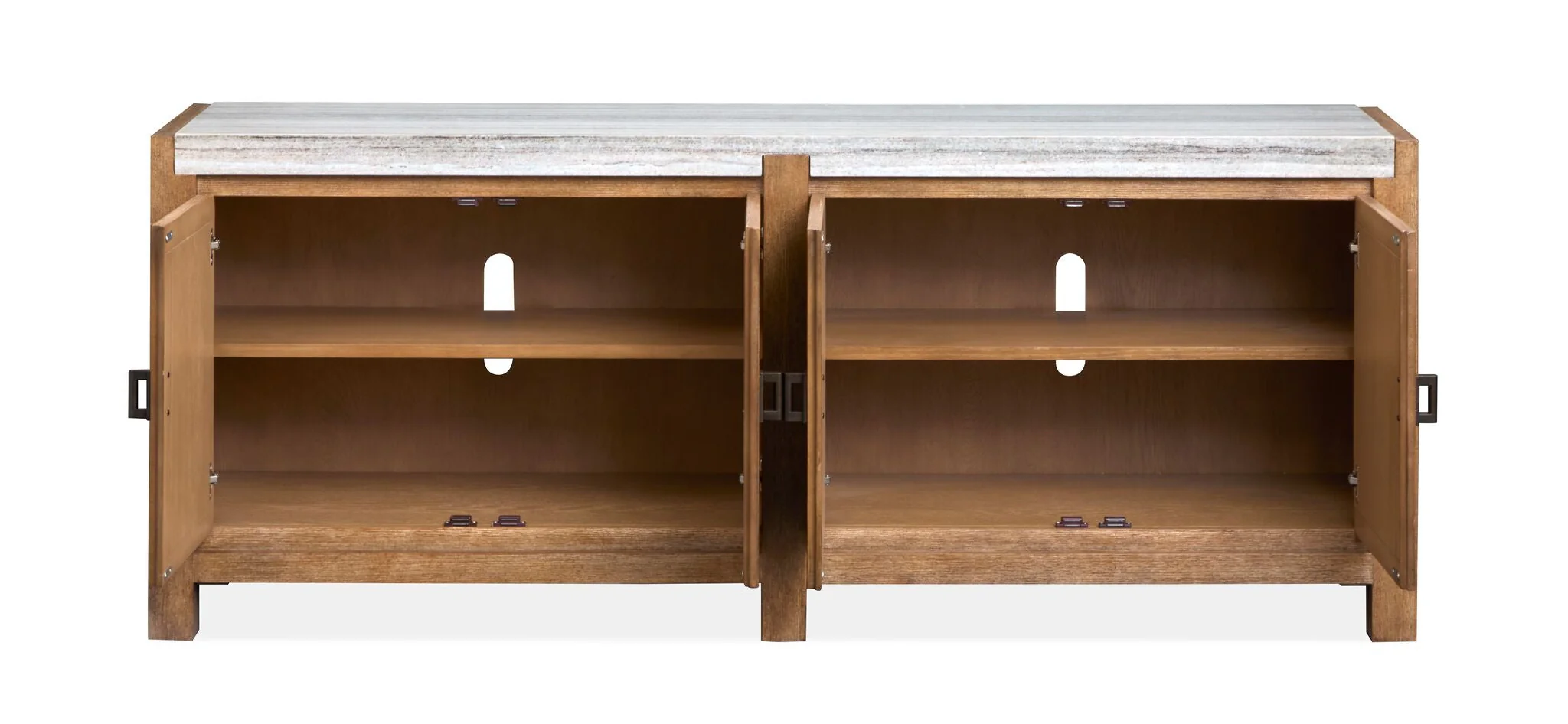 Plum Creek 70" Marble Top TV Stand - Sierra Brown - Image 4