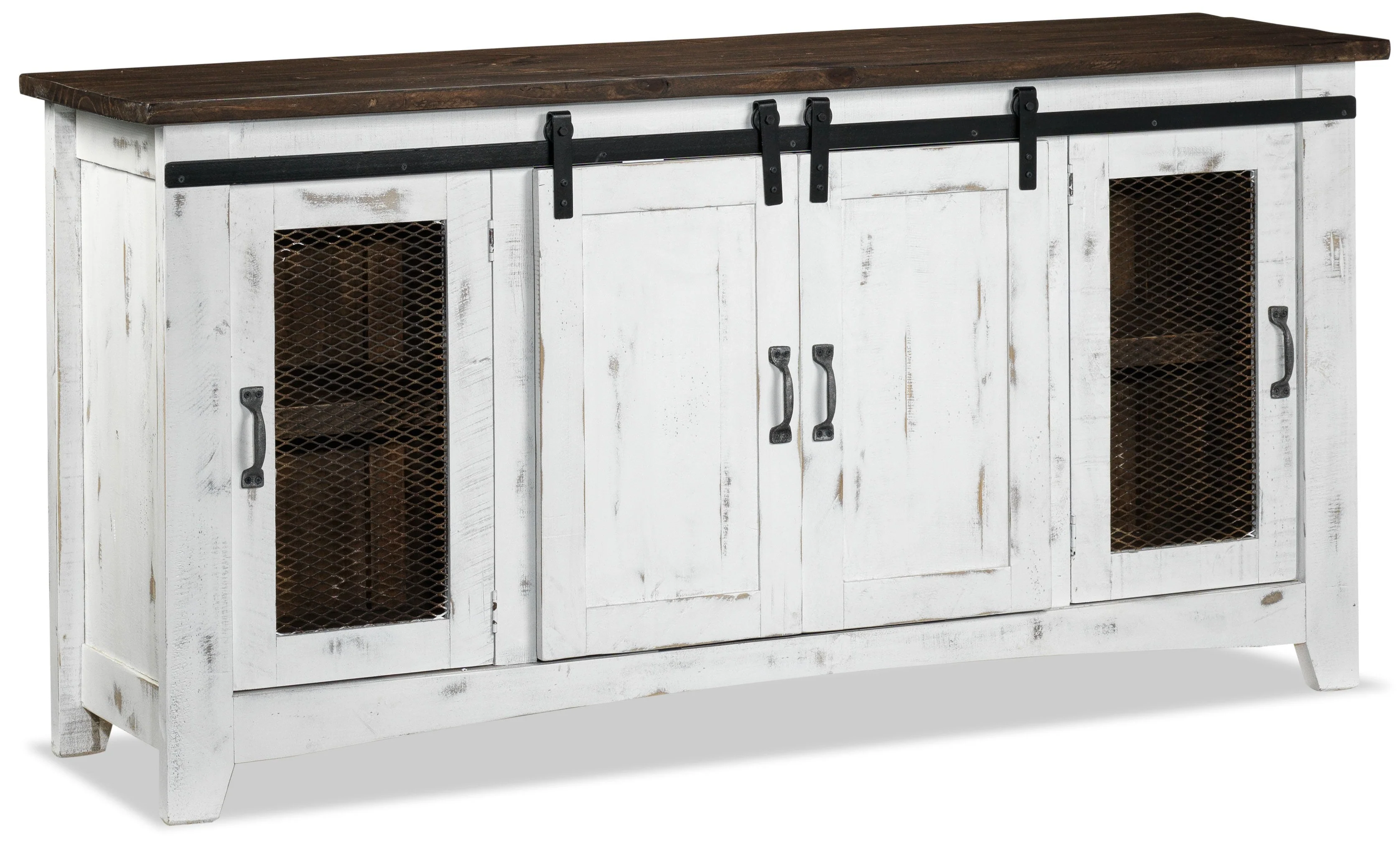 Pueblo 70" TV Stand - Weathered White