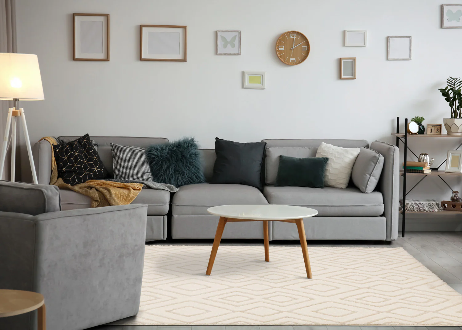 Sasha Soft Diamonds Area Rug - 8' X 11' - Cream - Image 3