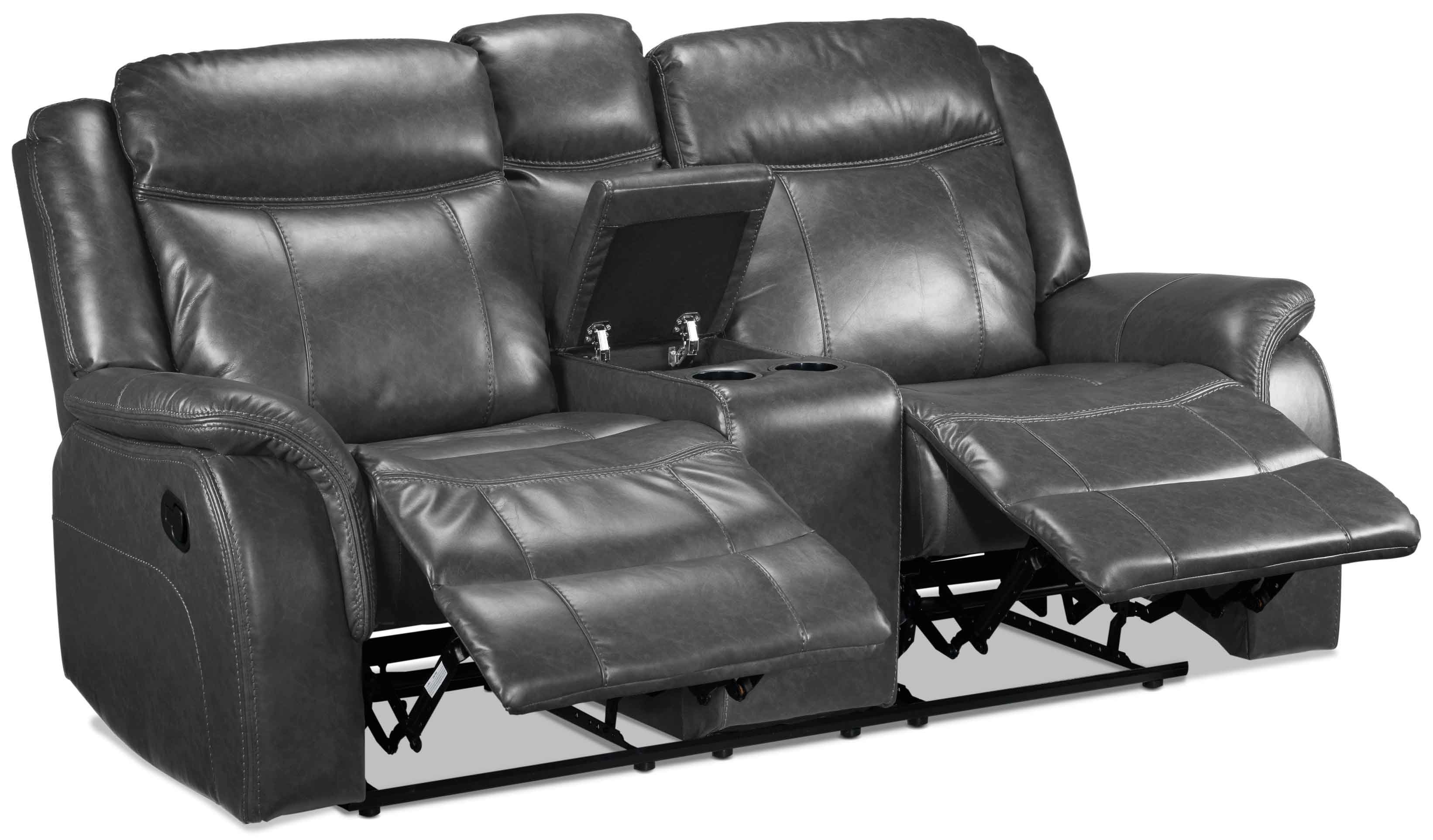Scorpio Reclining Loveseat with Console - Grey - Image 3