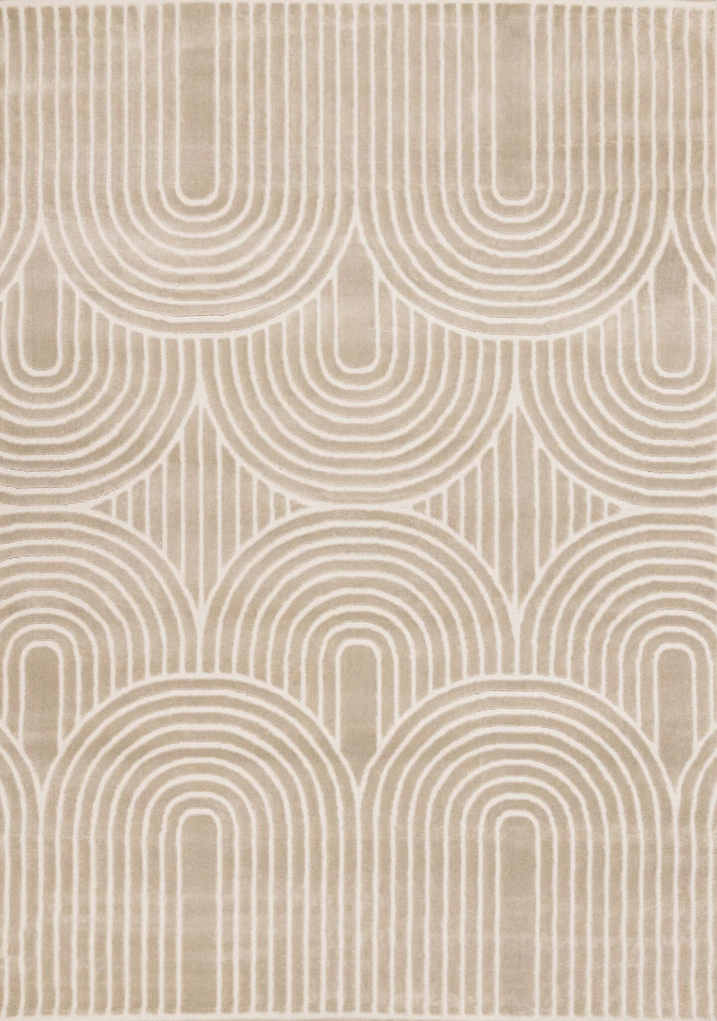 Sculpted Dunes 7'10" x 10'6" Modern Geometric Arches Pattern Area Rug - Cream, Beige
