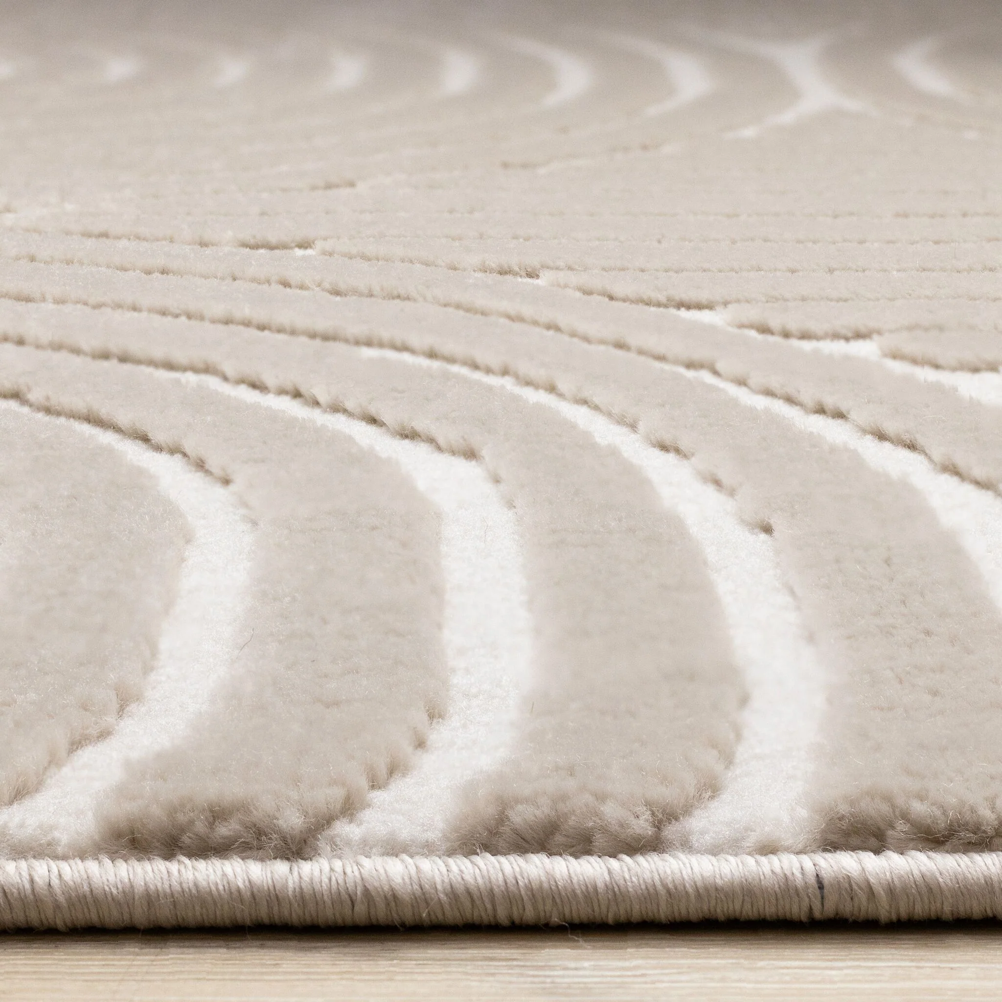 Sculpted Dunes 7'10" x 10'6" Modern Geometric Arches Pattern Area Rug - Cream, Beige - Image 6
