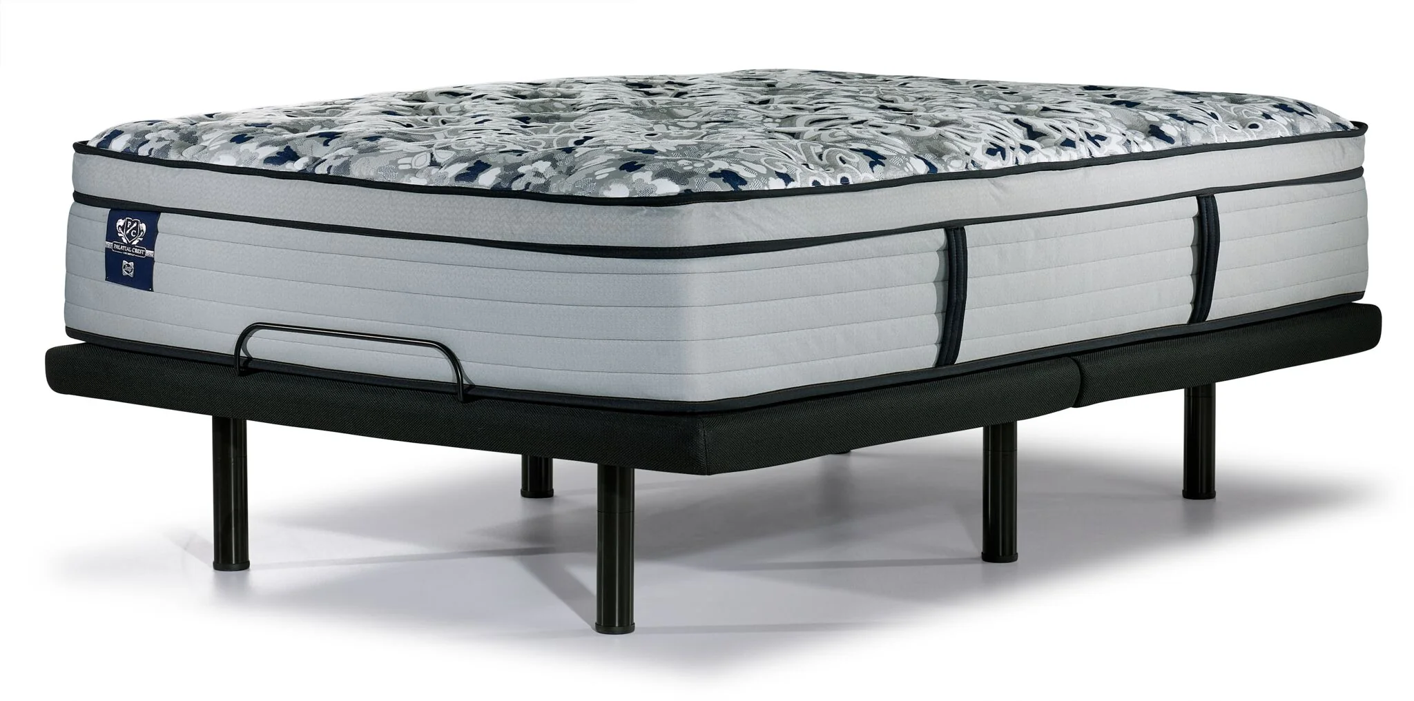 Sealy Posturepedic® Palatial Crest® Tenley II Medium Eurotop King Mattress and L2 Motion Pro Adjustable Base - Image 2