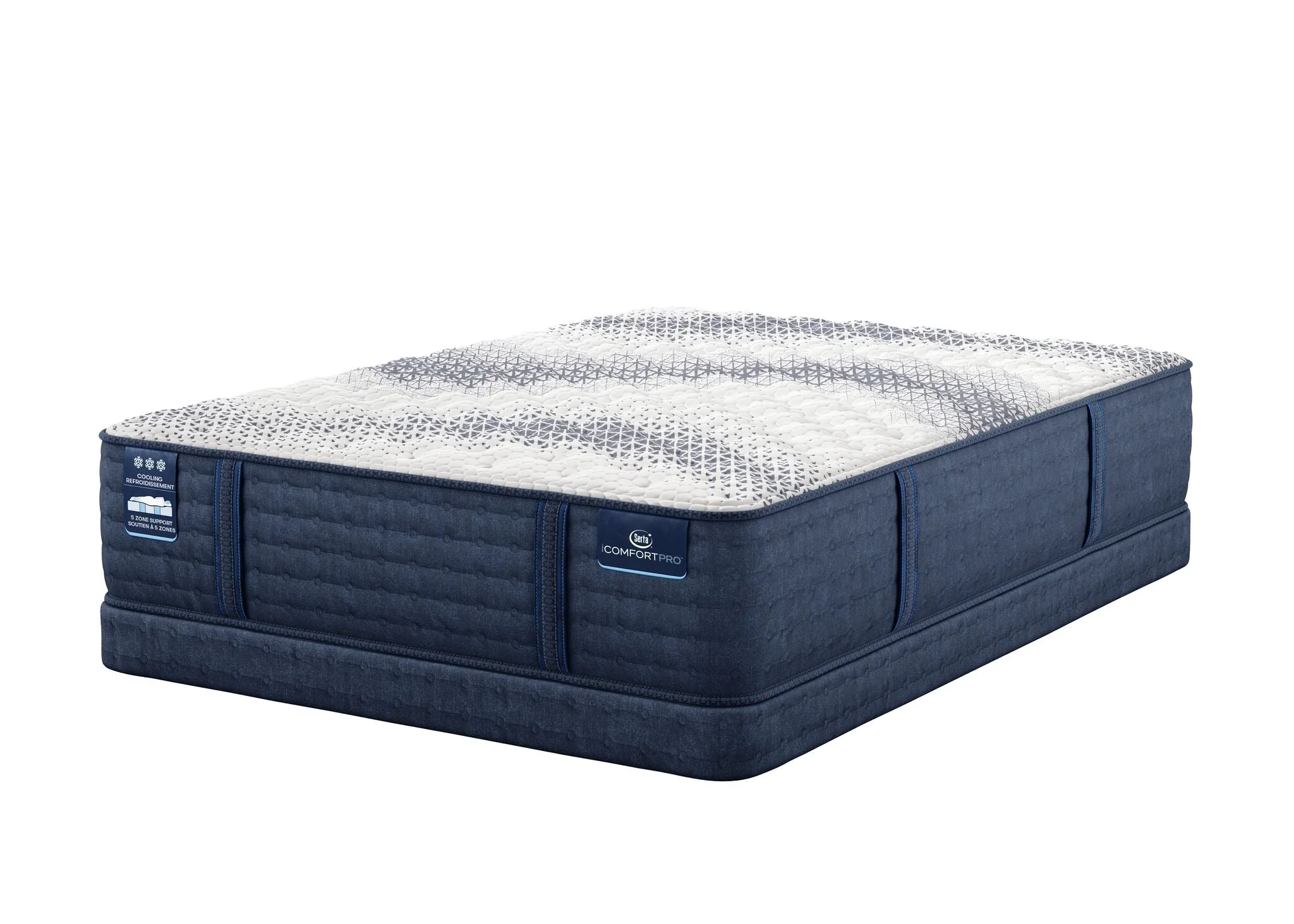 Serta iComfort PRO Tropea Tight Top Firm King Mattress and Low Profile Split Boxspring Set