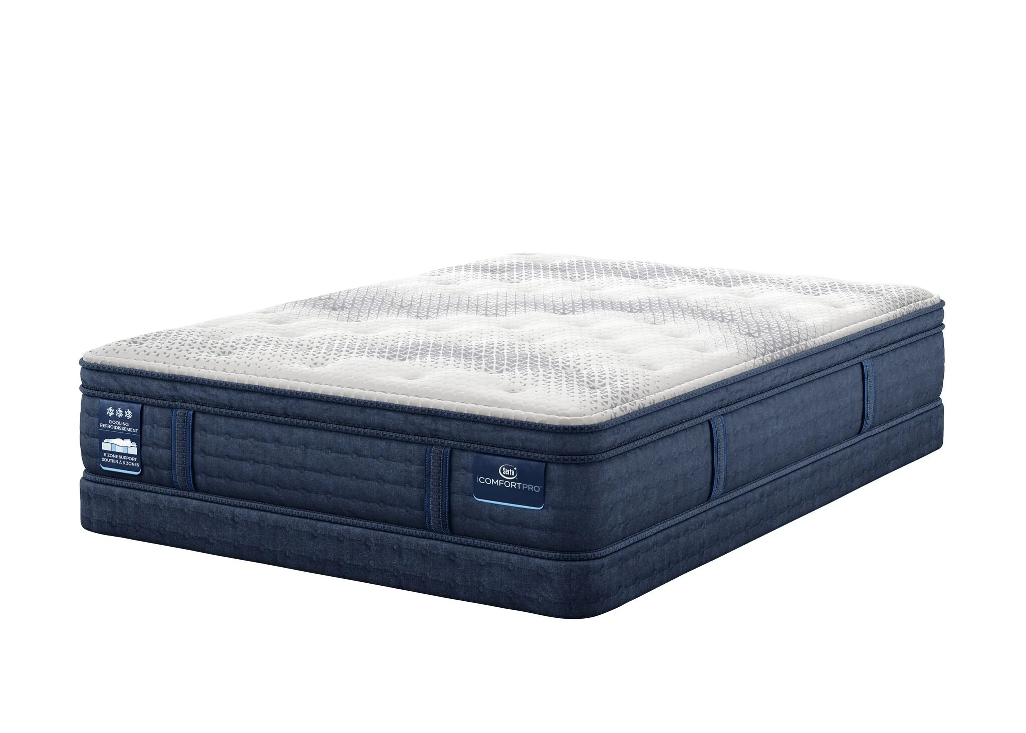 Serta iComfort PRO Whitby Plush King Mattress and Low Profile Split Boxspring Set