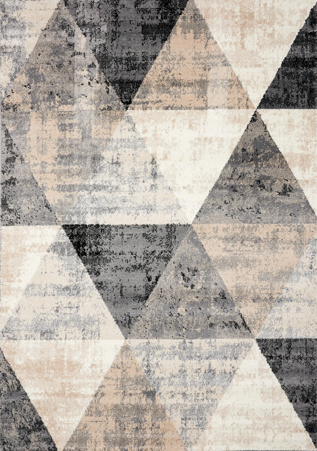 Siecle Triangle Shapes Area Rug - 2' X 8' - Cream/Beige