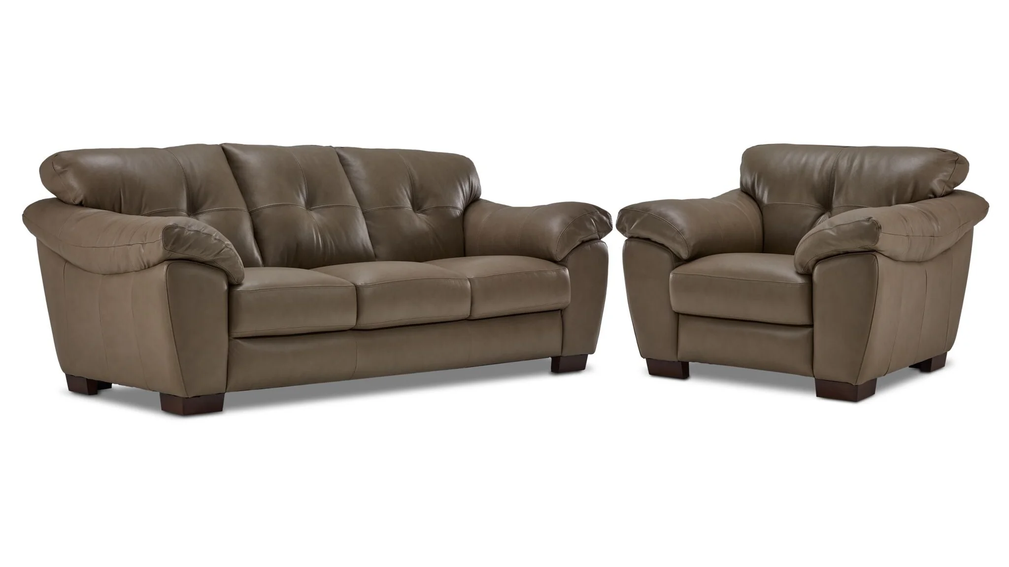 Sloan II Leather Sofa and Chair Set - Chocolate