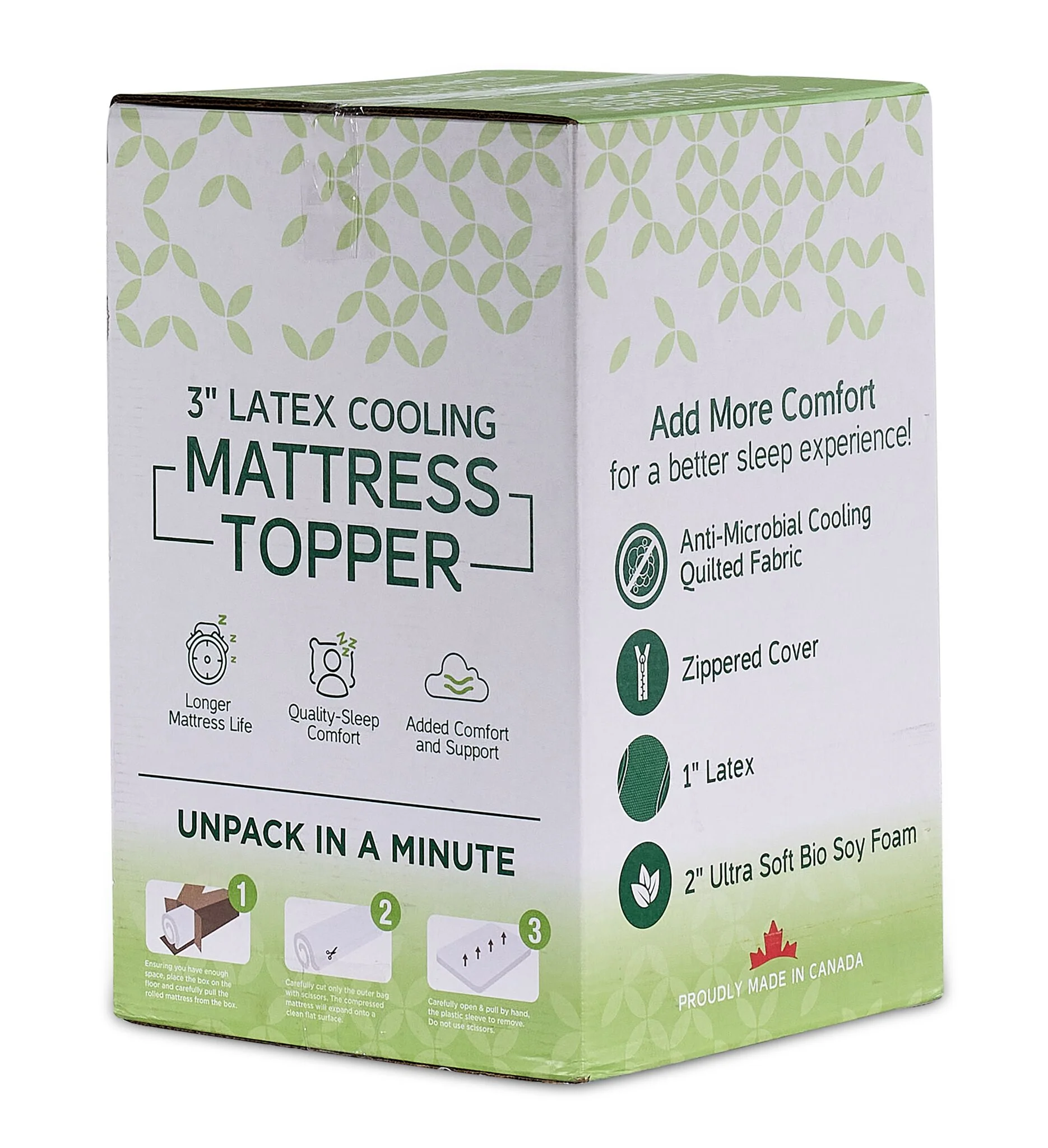 So Sleepy 3" Latex Cooling King Mattress Topper - Image 3