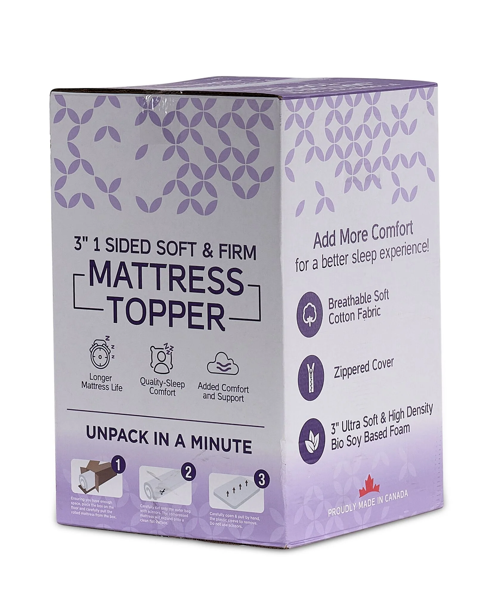 So Sleepy 3" One-Sided Soft and Firm King Mattress Topper - Image 3