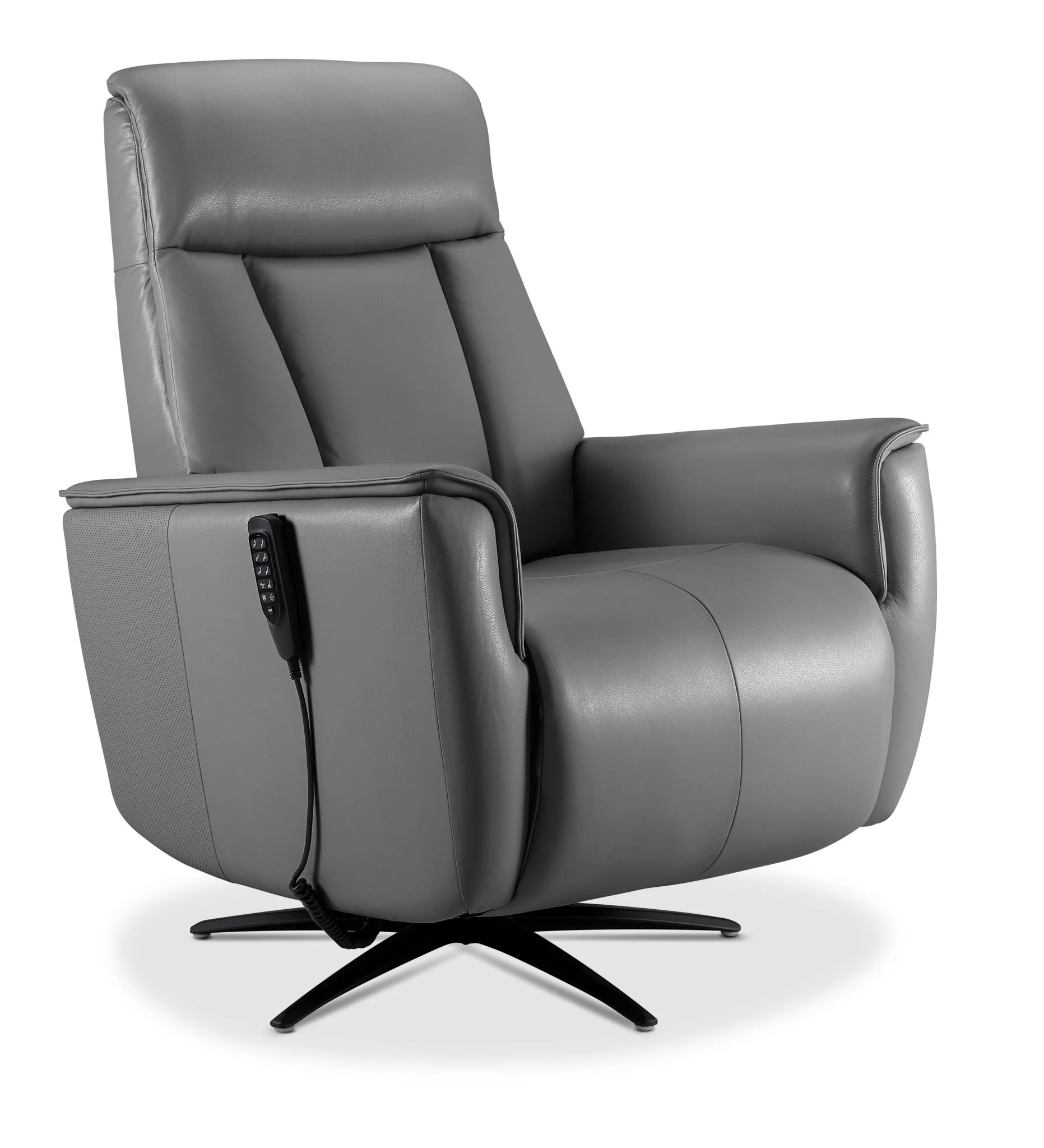 In Harmony - Sorrento Leather Dual Power Recliner - Grey