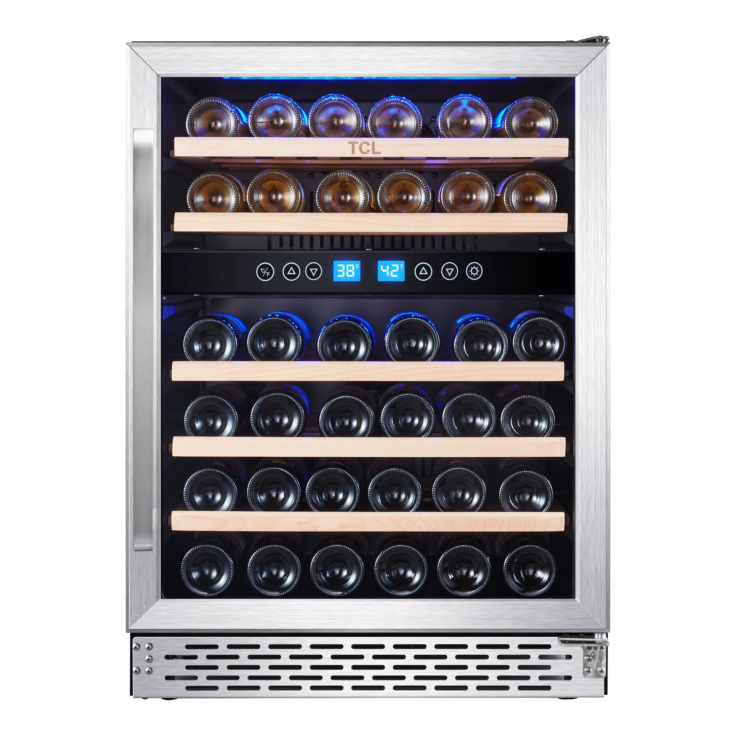 TCL Stainless Steel 46-Bottle Dual Zone Wine Cooler - W522F
