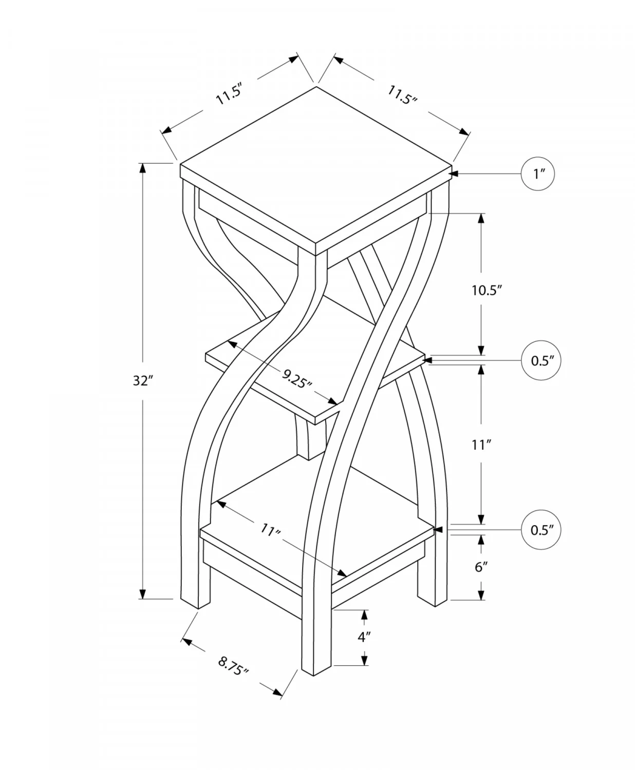 Thira Side Table - Taupe - Image 3