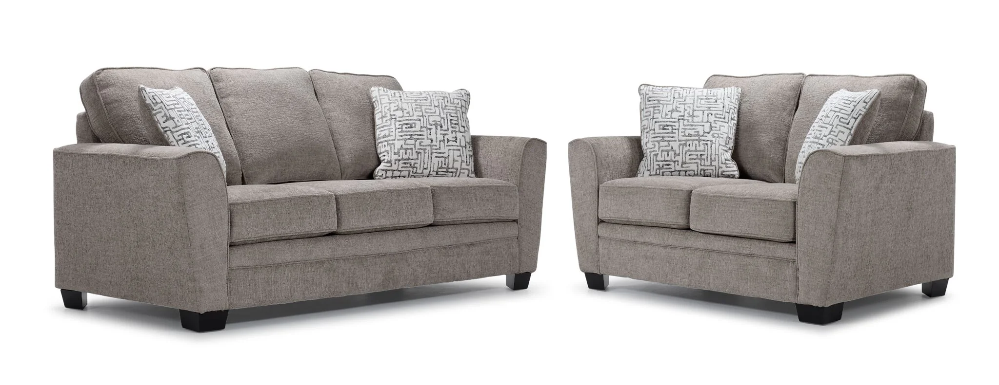 Tilley Sofa and Loveseat Set - Taupe