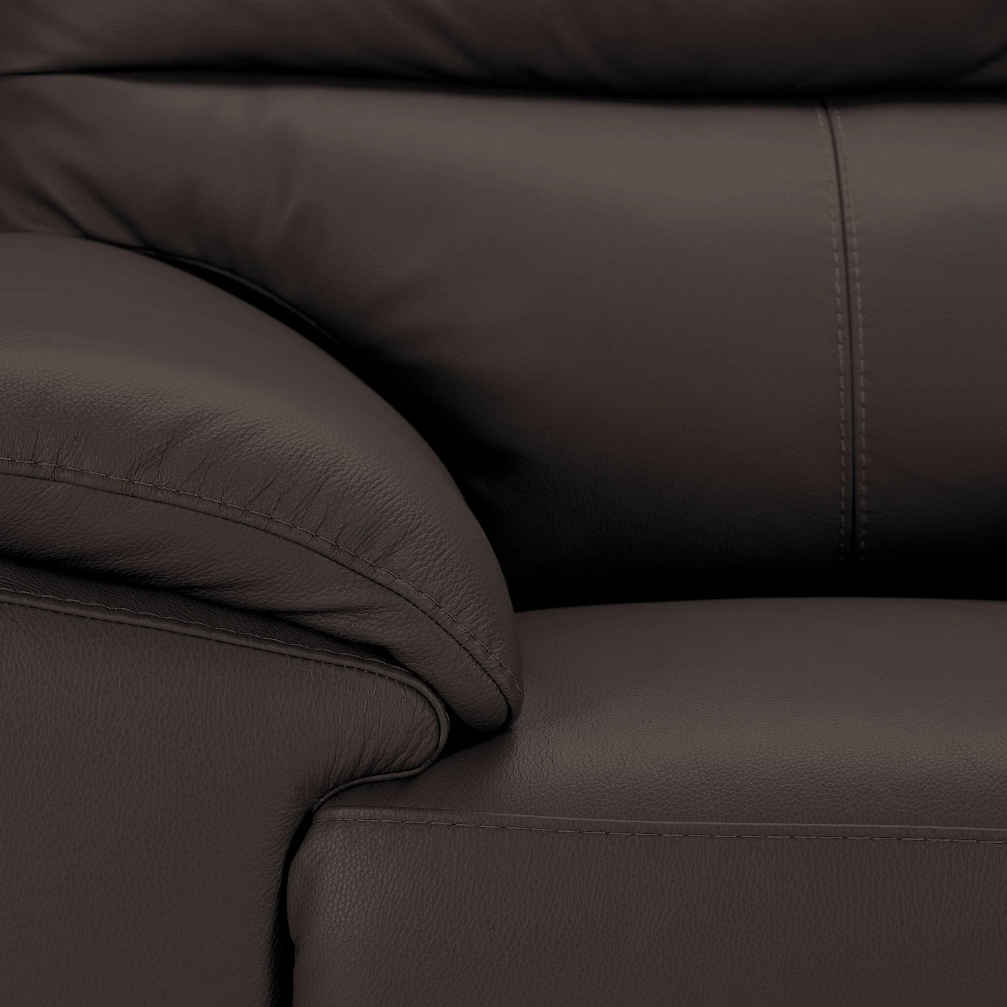 Toscana Leather Sofa and Chair Set - Chocolate - Image 4