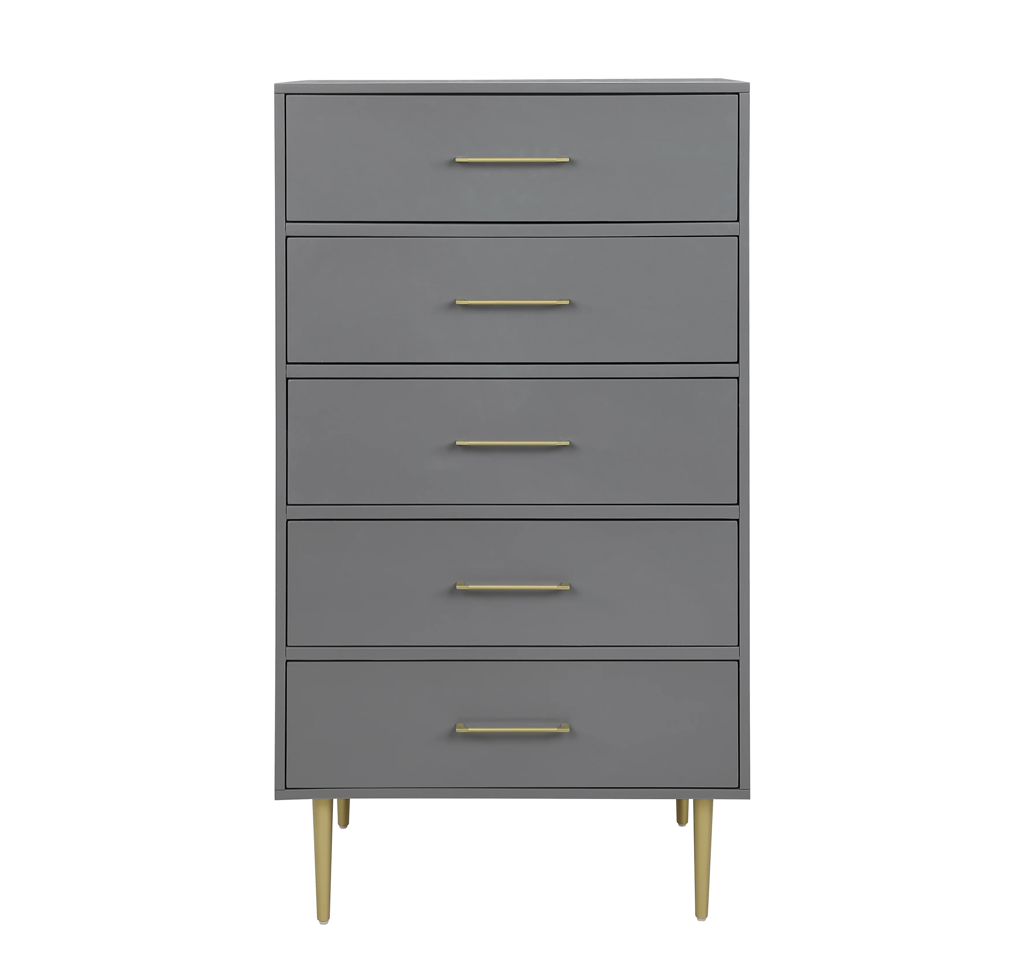 Valerie Glam 5 Drawer Chest - Dark Grey - Image 3