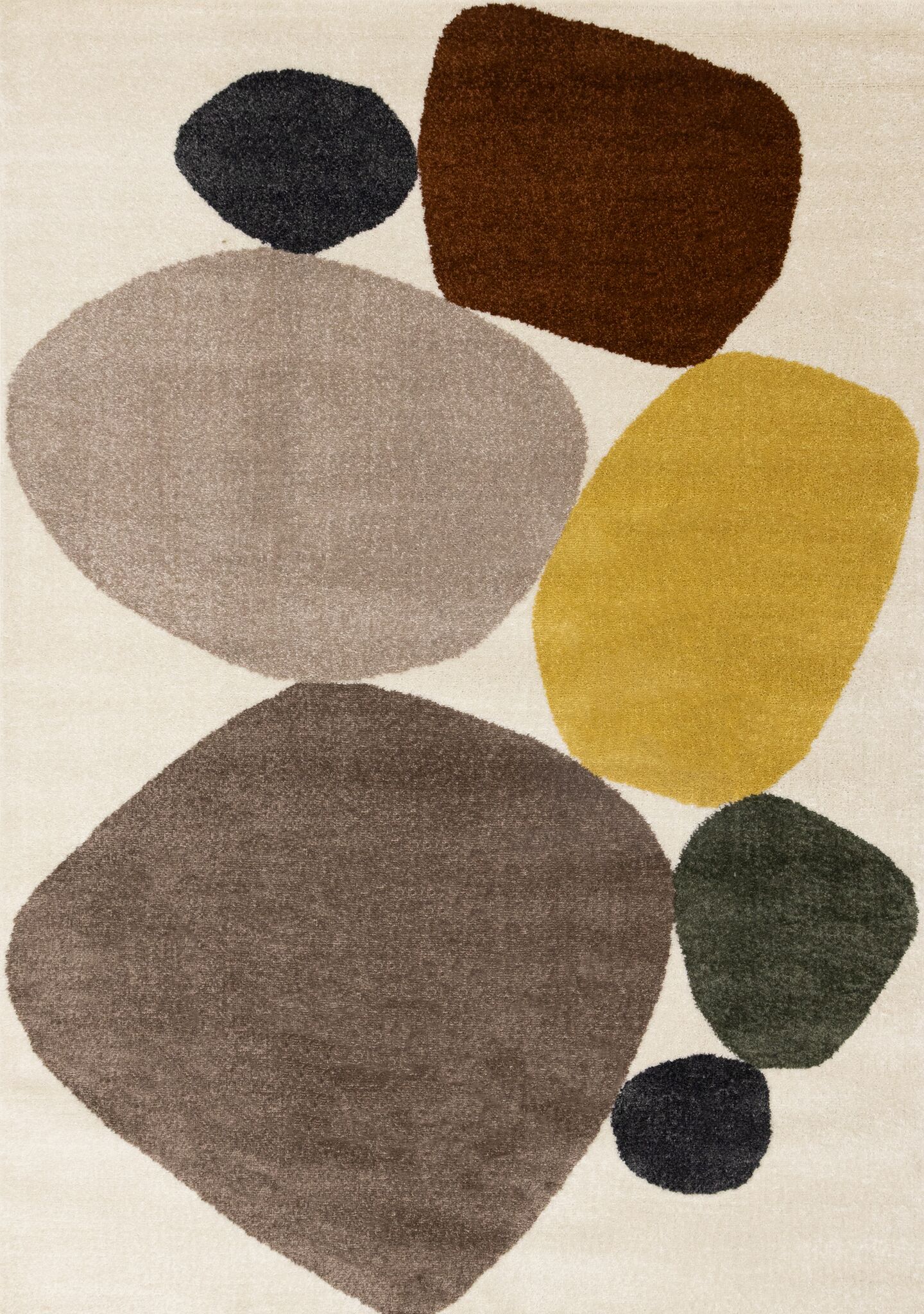 Warm Elements 5'3" x 7'7" Pebbles Design Area Rug - Cream