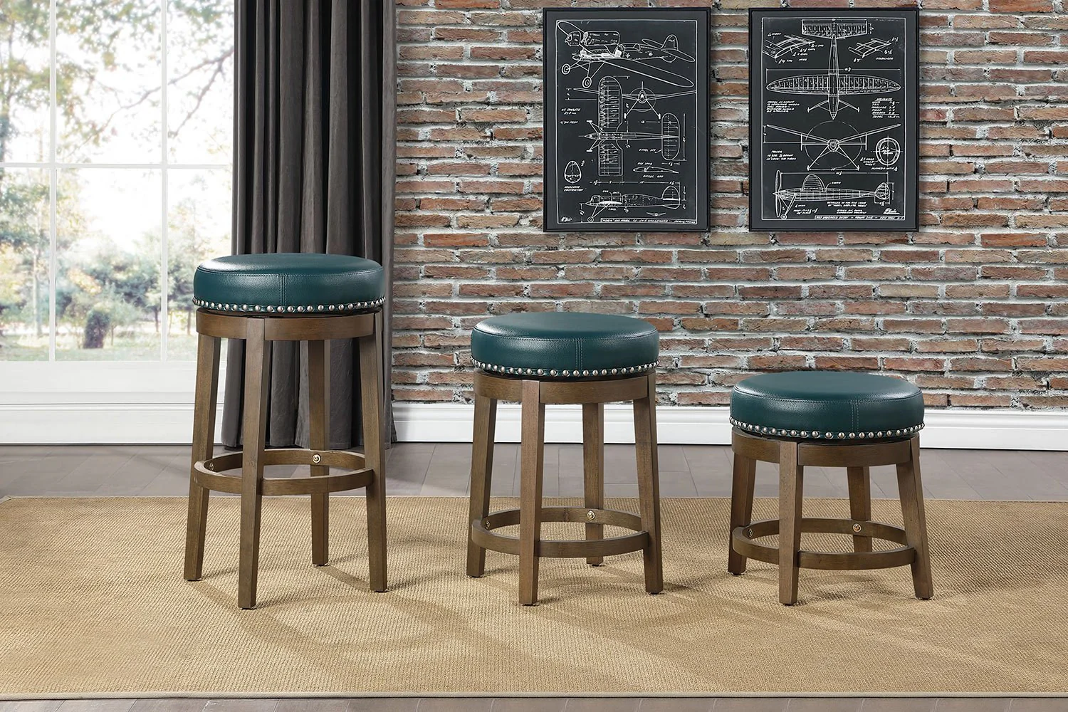 Westby Counter Stool - Green - Set of Two - Image 2