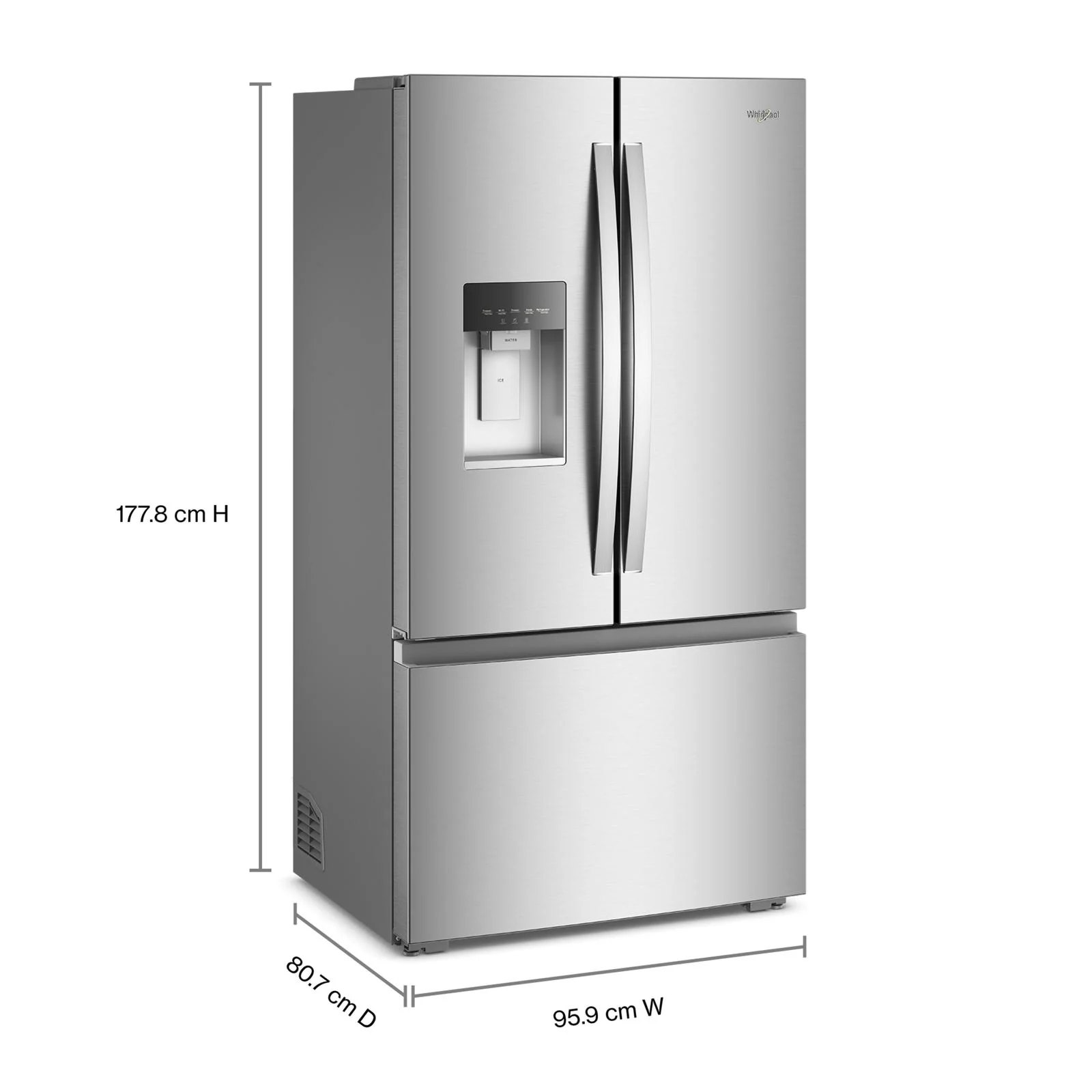 Whirlpool 36" 23.4 Cu. Ft. Fingerprint-Resistant Stainless Steel Counter-Depth 3-Door French Door Refrigerator – WRFC7036RZ - Image 2