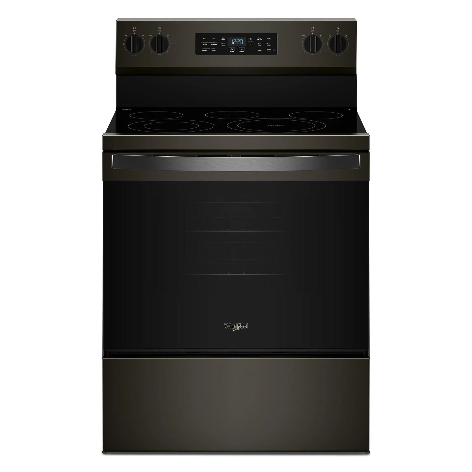 Whirlpool Black-on-Stainless Freestanding Electric Single Oven Convection Range (5.3 Cu. Ft.) - YWFES5730SV