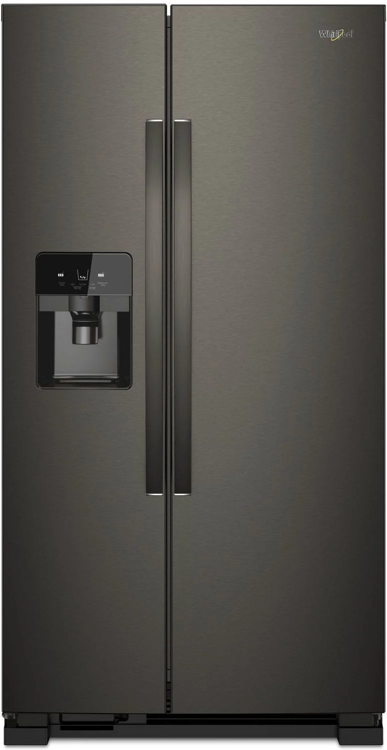 Whirlpool 35.88" 25 Cu. Ft. Black Stainless Steel Side-by-Side Refrigerator - WRS325SDHV