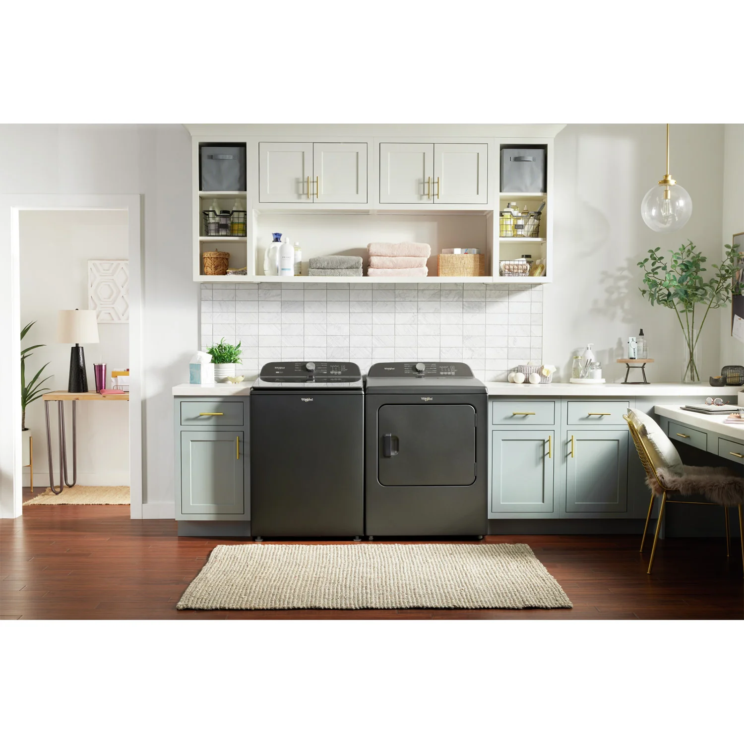 Whirlpool Volcano Black Top Load Washer (6.1 Cu Ft) & Volcano Black Electric Dryer (7.00 Cu Ft) - WTW6157PB/YWED6150PB - Image 6