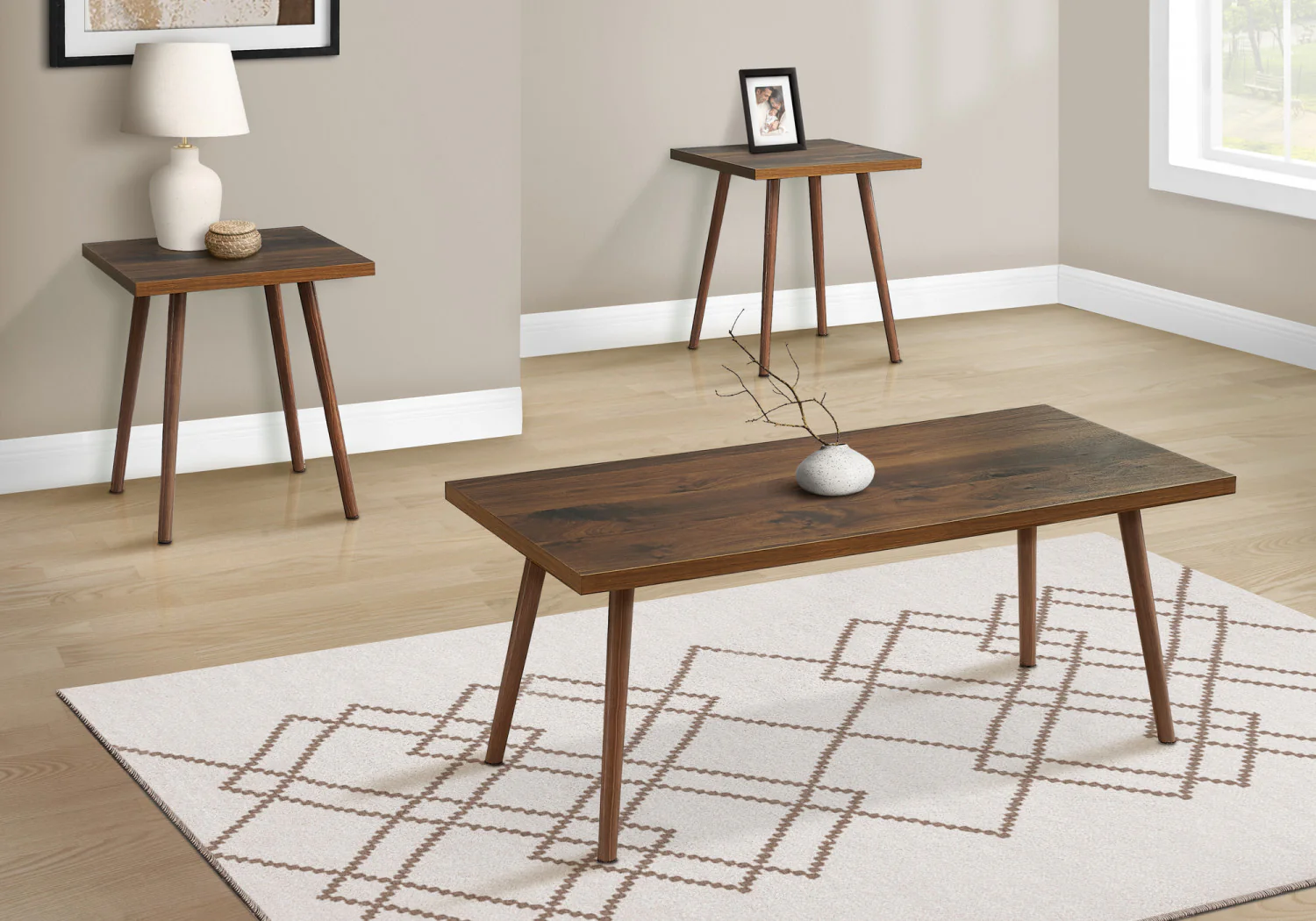 Whitney 3-piece Coffee Table Set - Dark Walnut - Image 2
